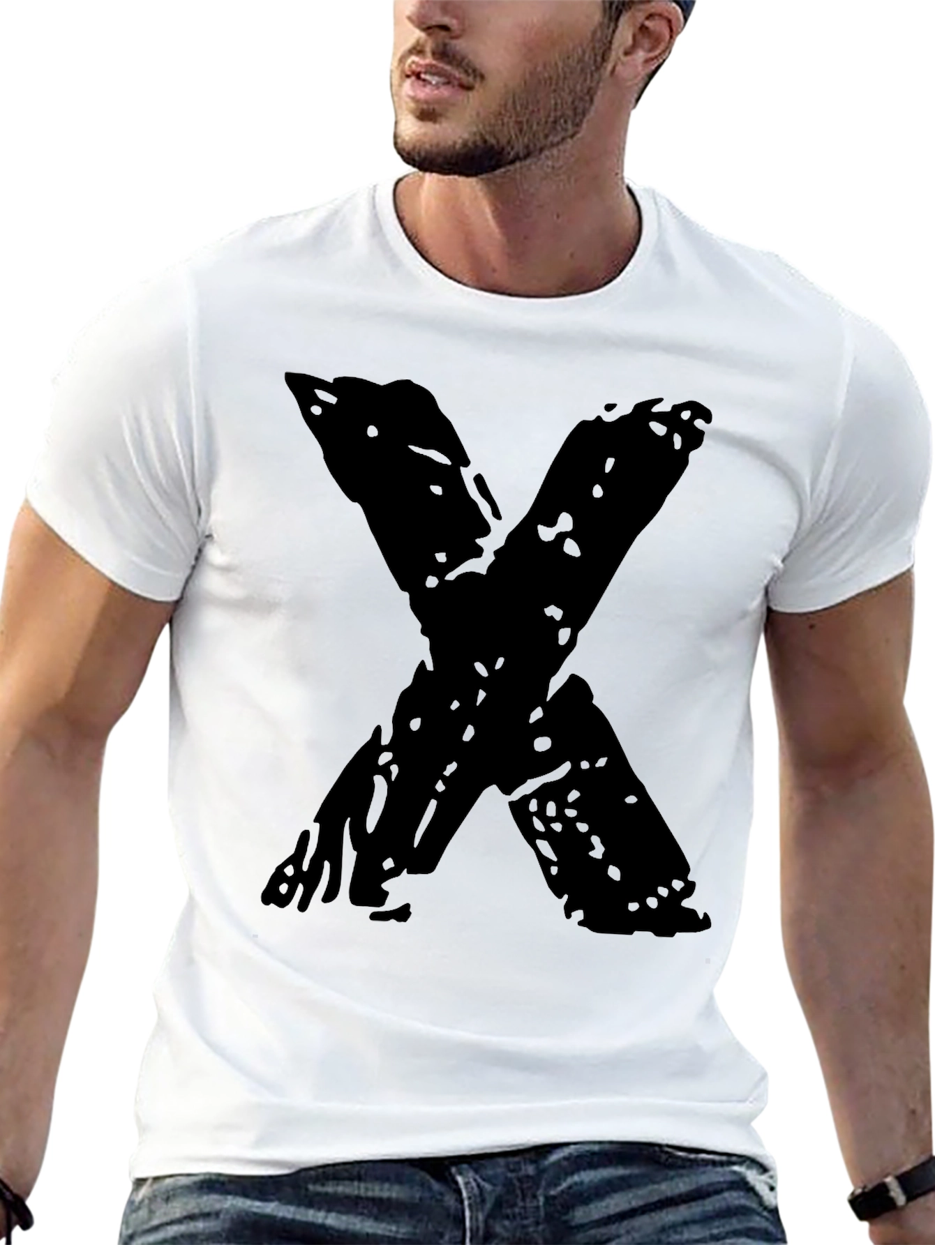Bold X Graphic Black T-Shirt
