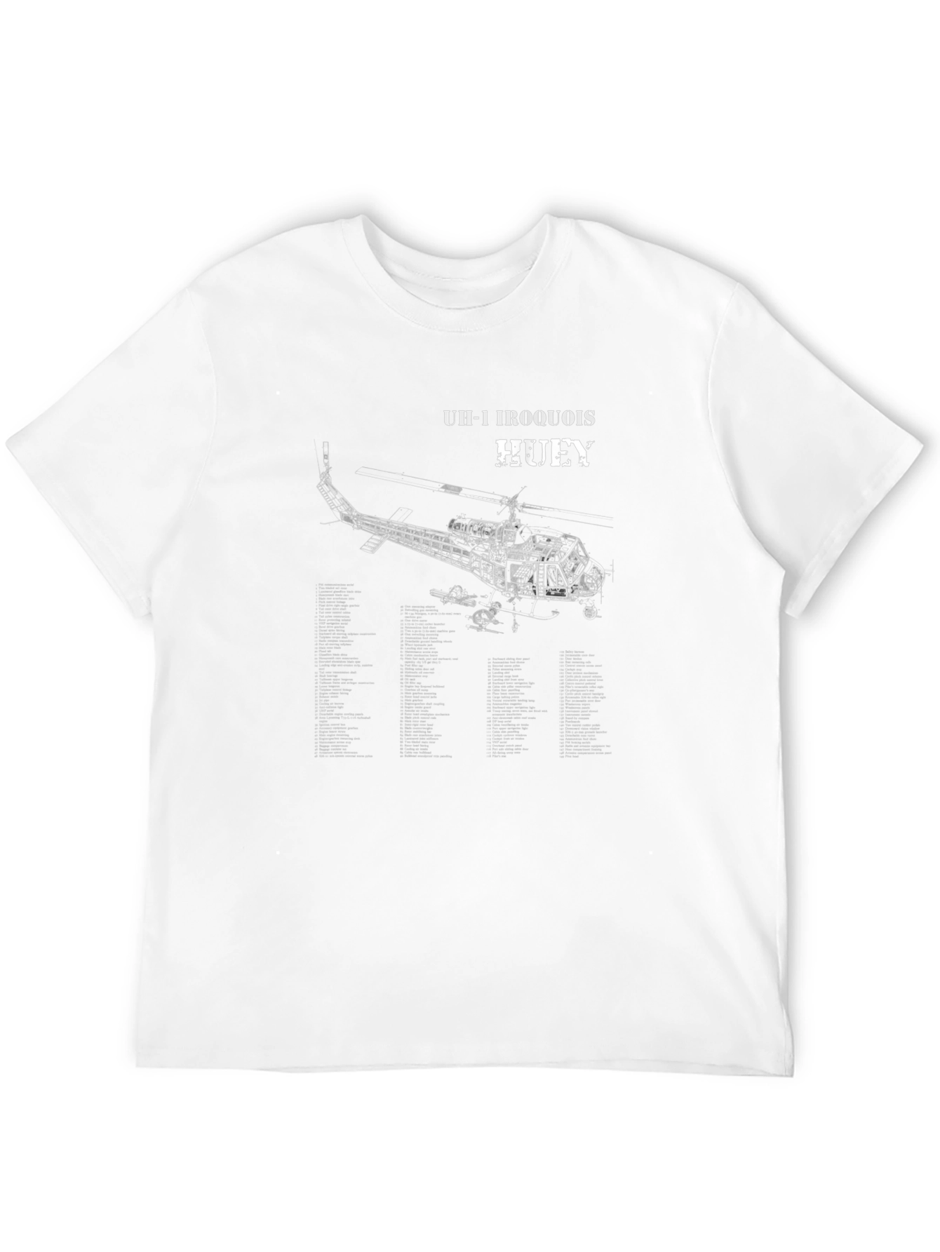 UH-1 Iroquois Huey Blueprint T-Shirt - Classic Helicopter Tee