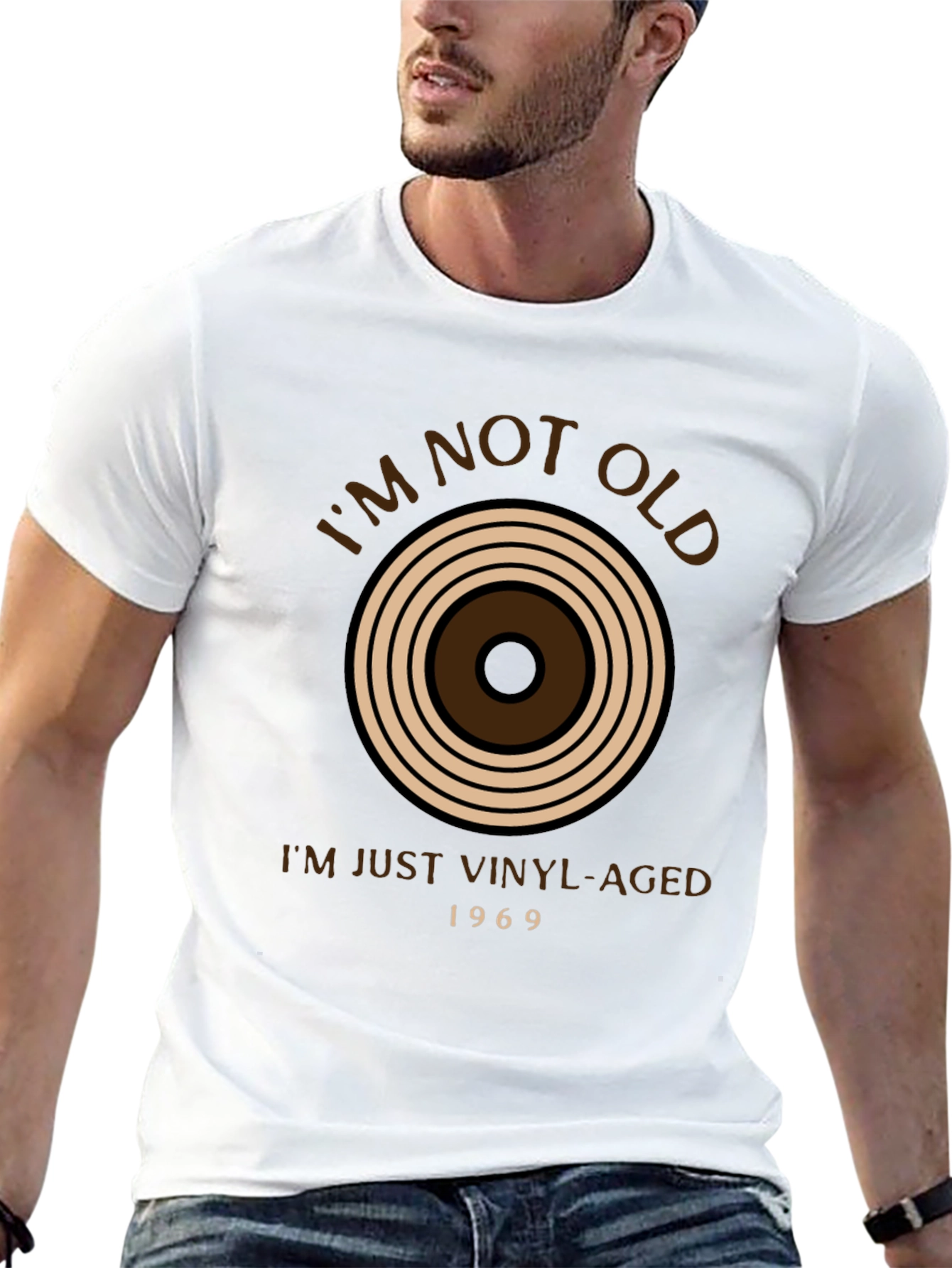 Vinyl Aged T-Shirt - Im Not Old Retro Style