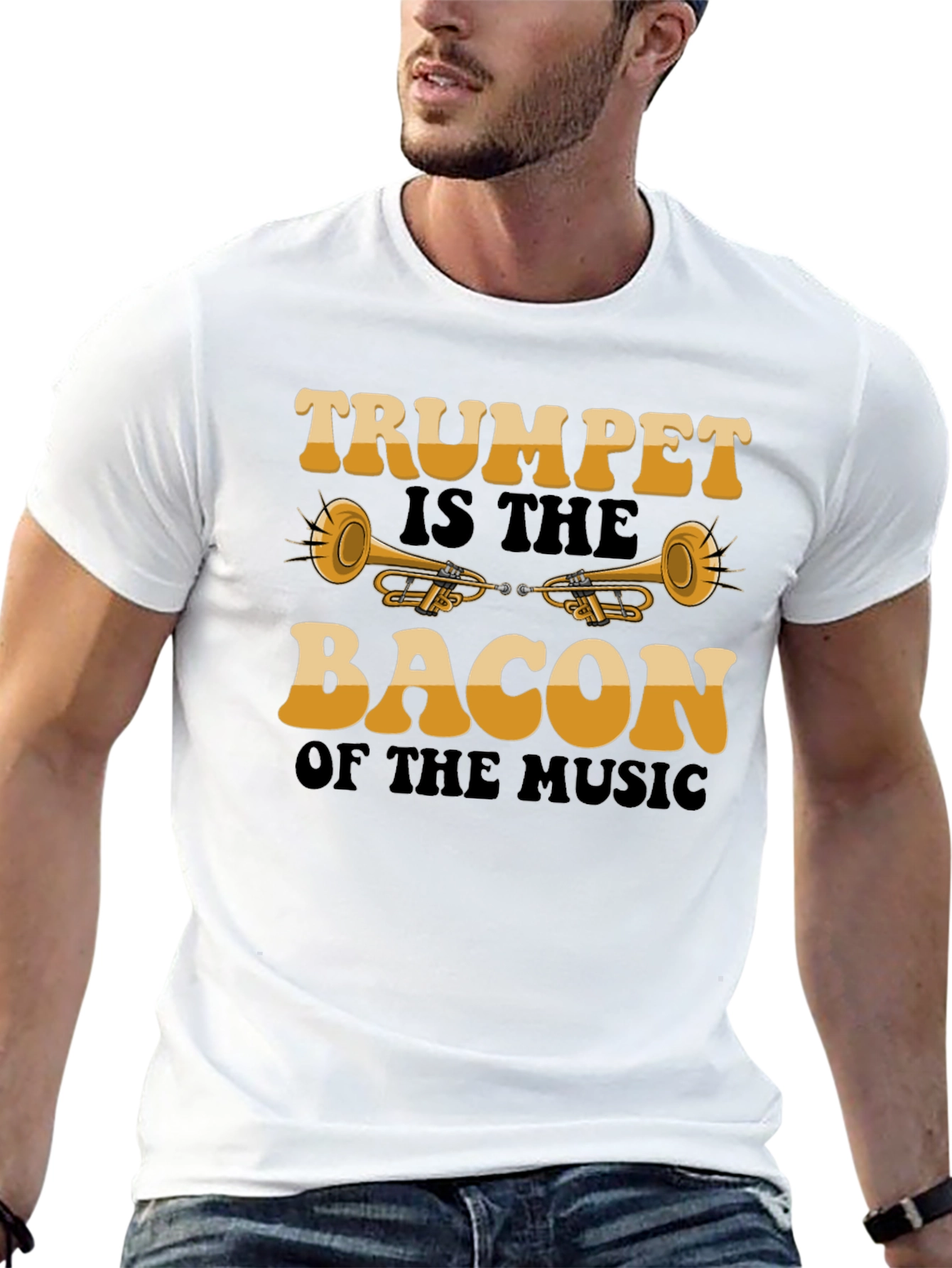 Trumpet Bacon Music Graphic T-Shirt