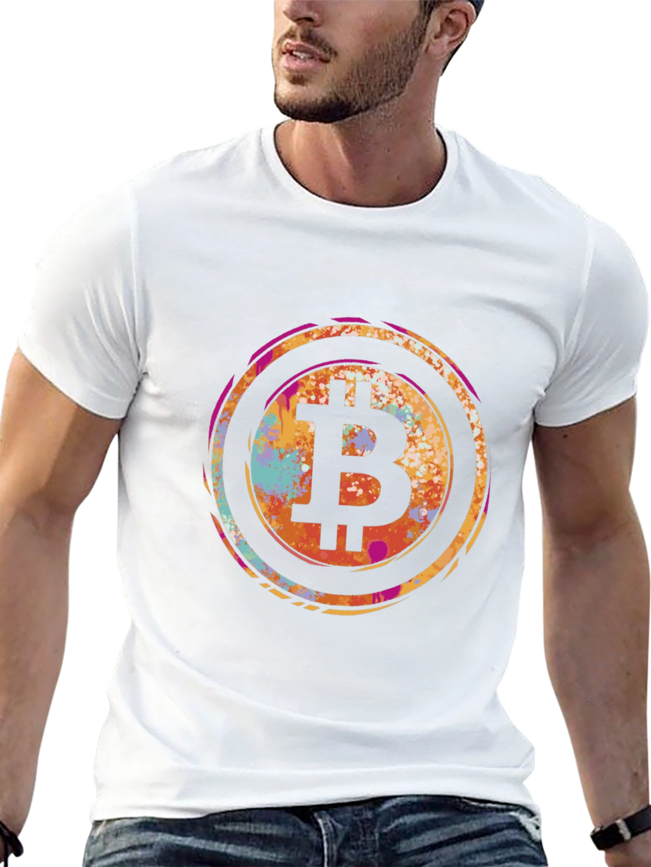 Bitcoin Splash Graphic Tee - Crypto Fan T-Shirt