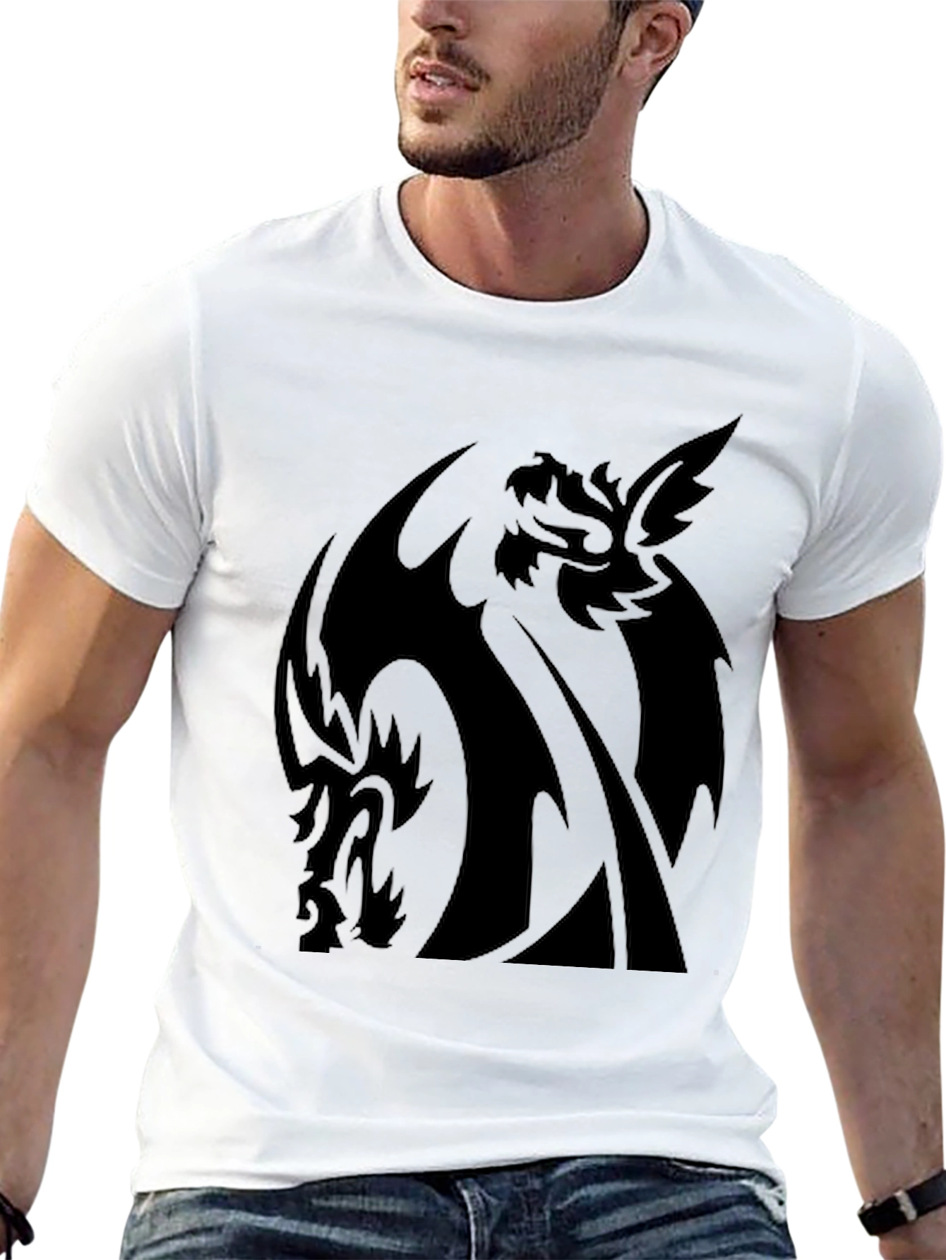 Black Dragon Graphic Print T-Shirt