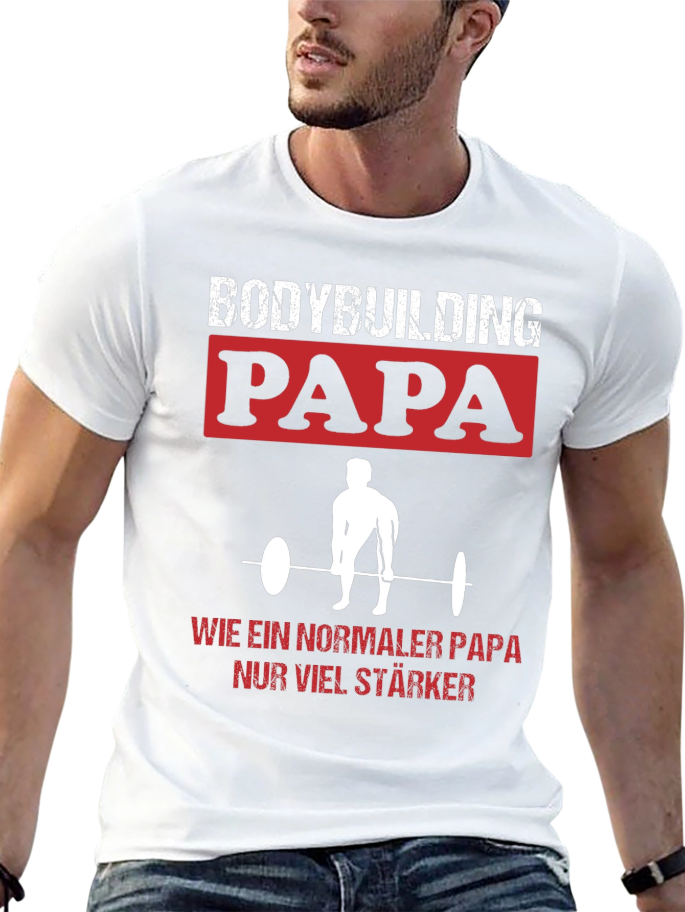Bodybuilding Papa T-Shirt - Strong Dad Gym Tee