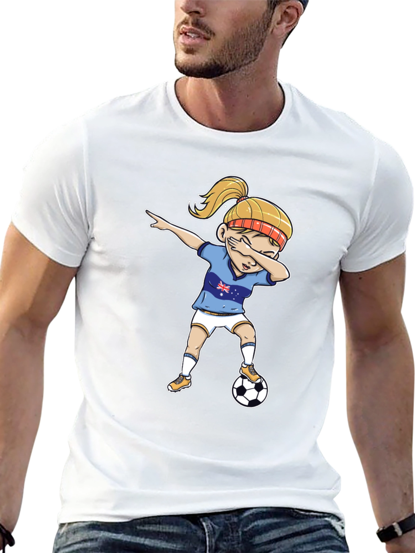 Australia Soccer Girl Dab T-Shirt