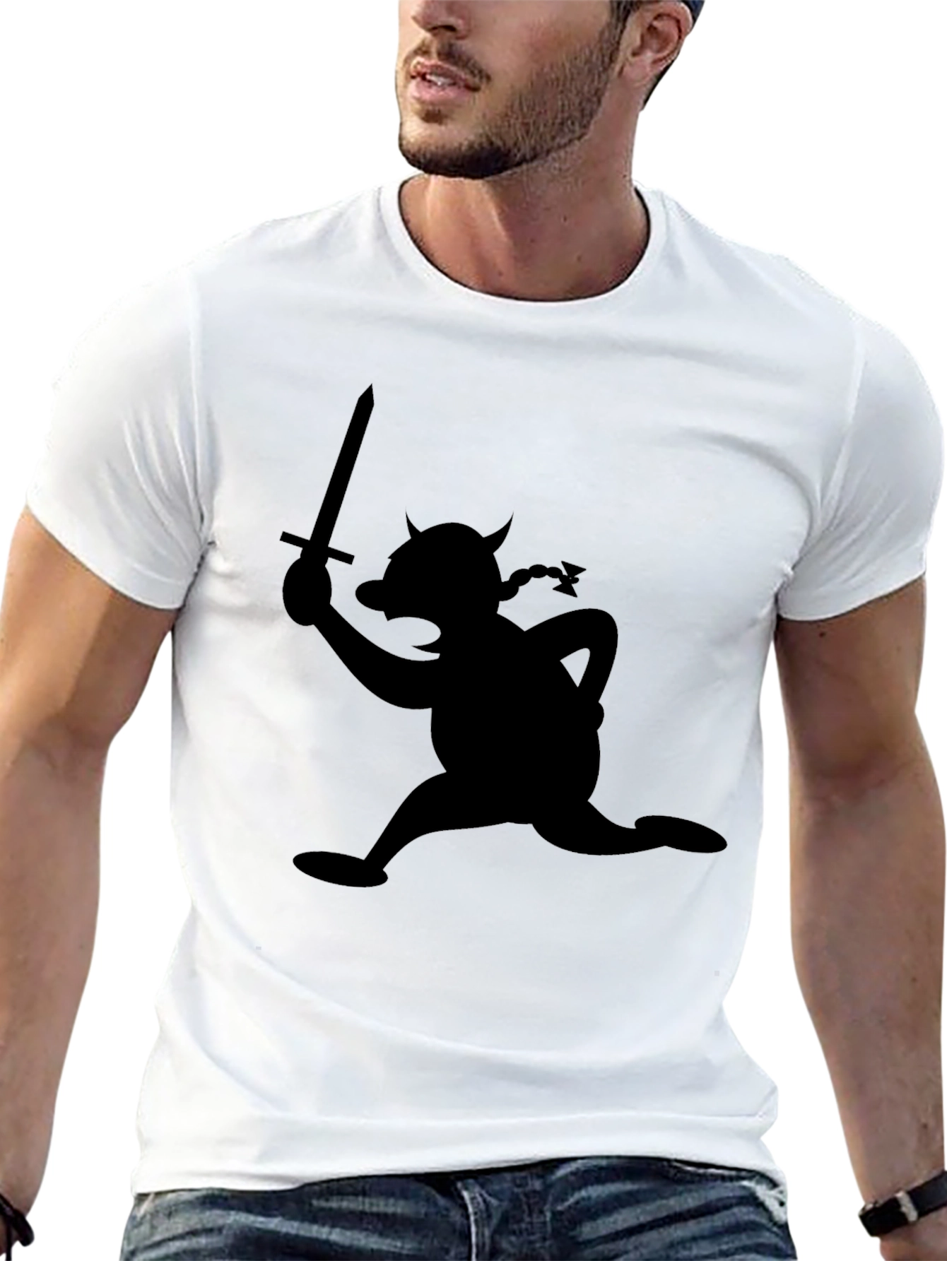 Viking Cartoon Silhouette T-Shirt