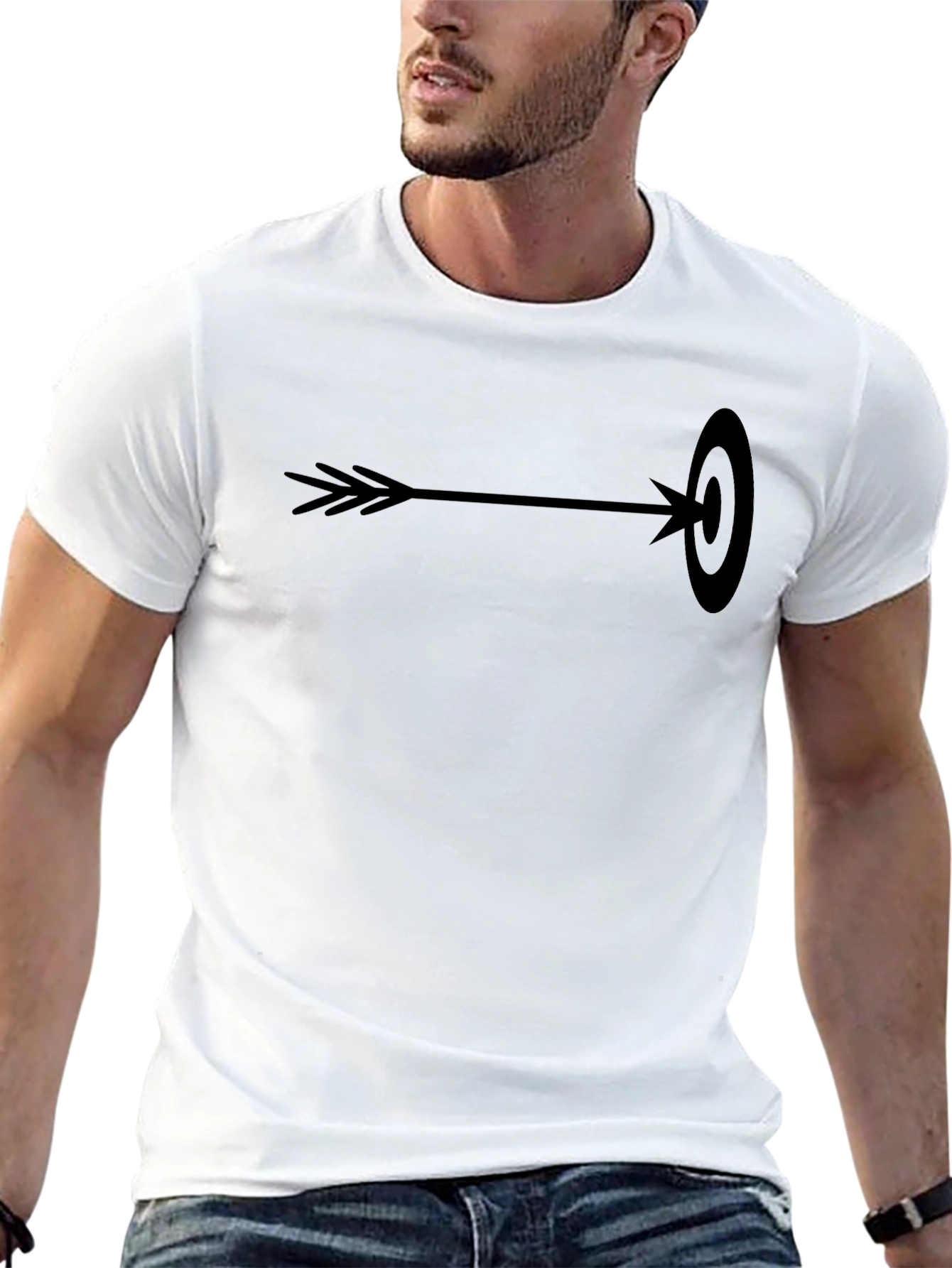 Arrow Through Target Graphic Tee - Black Cotton Blend
