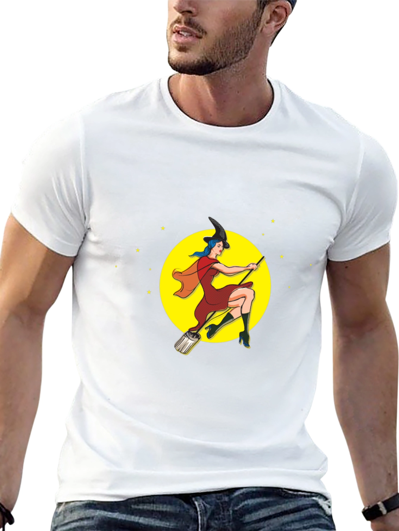 Witch on Broomstick Graphic Tee