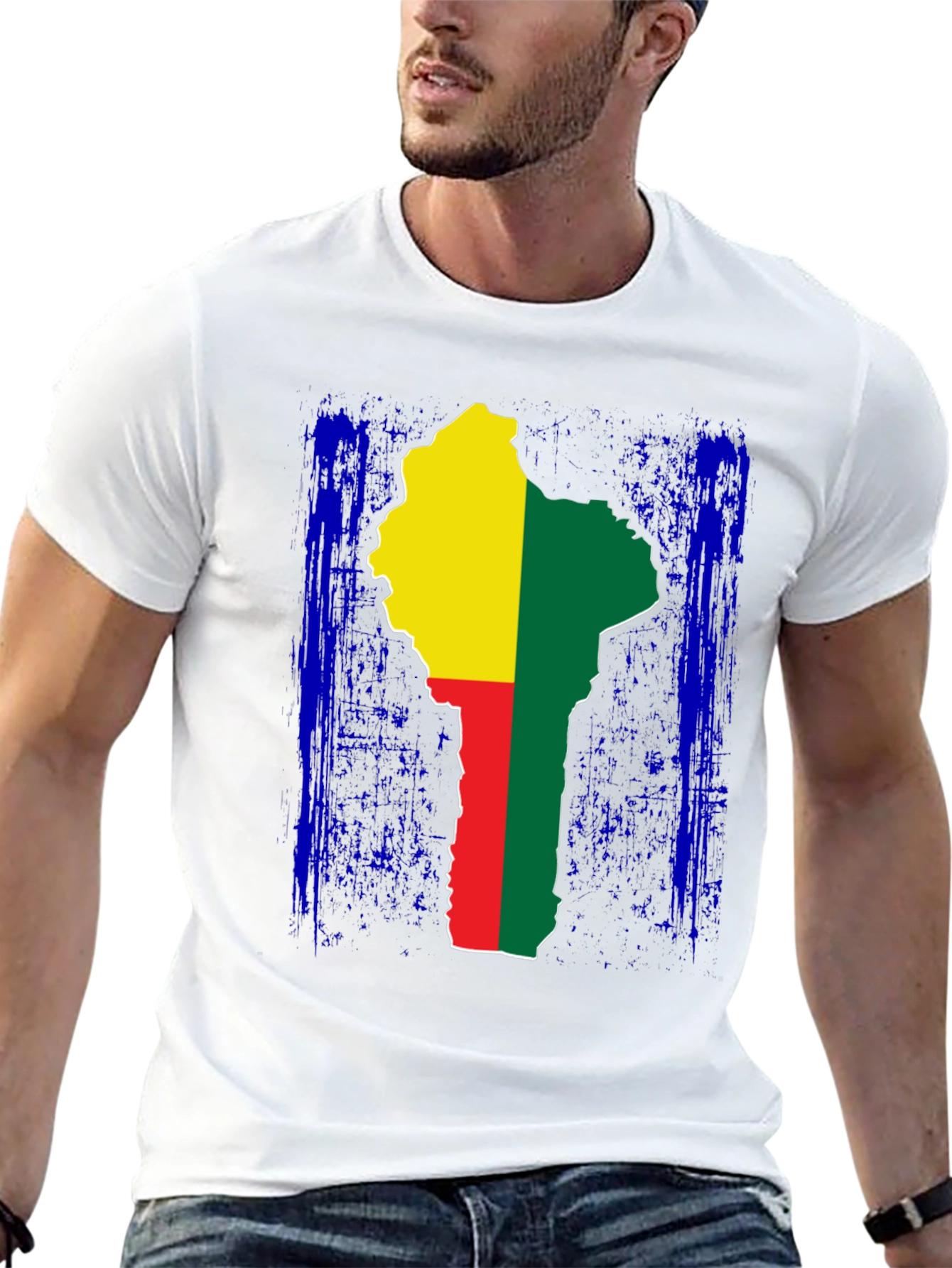 Benin Flag Map Graphic T-Shirt