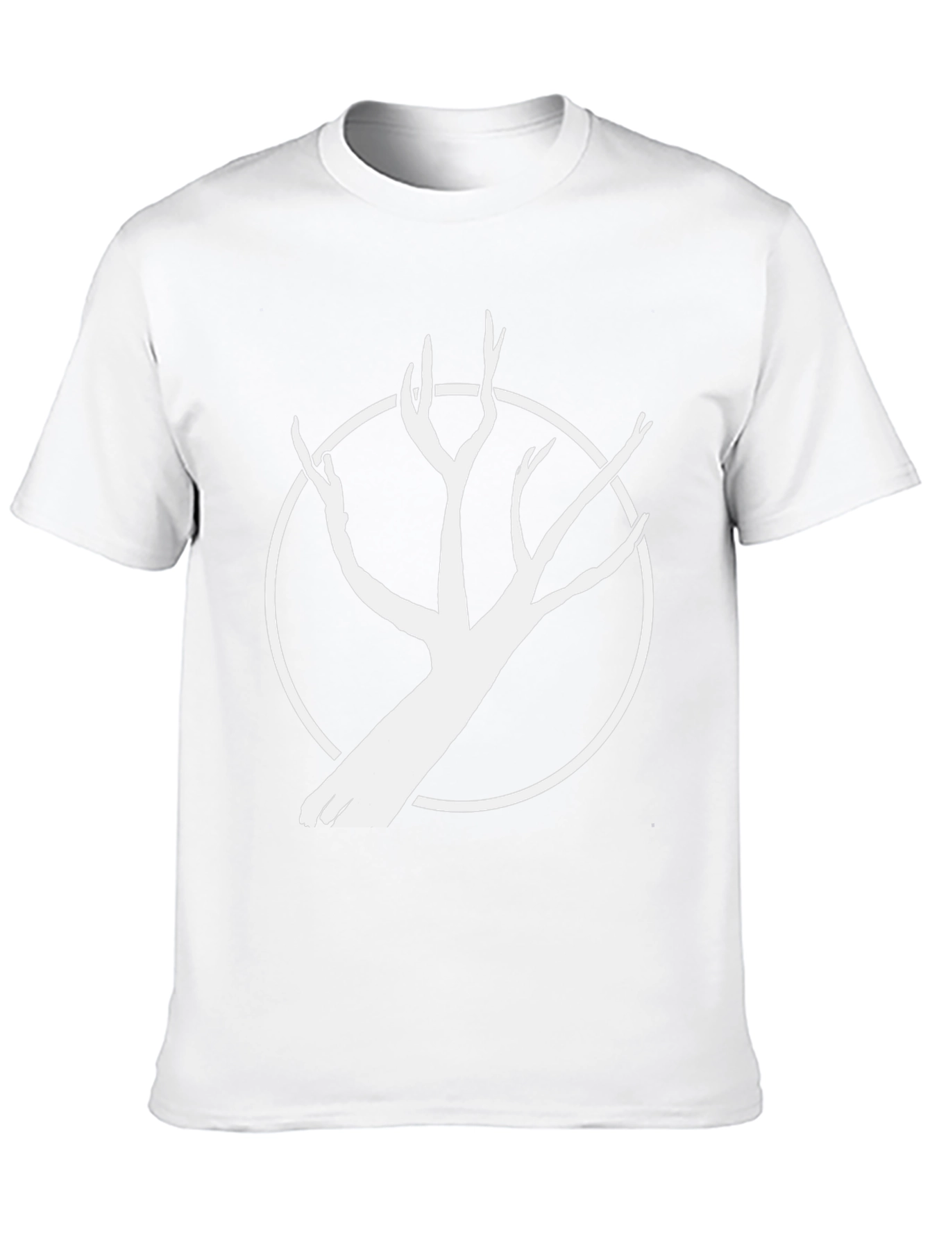 Black Tee with White Tree Circle Graphic