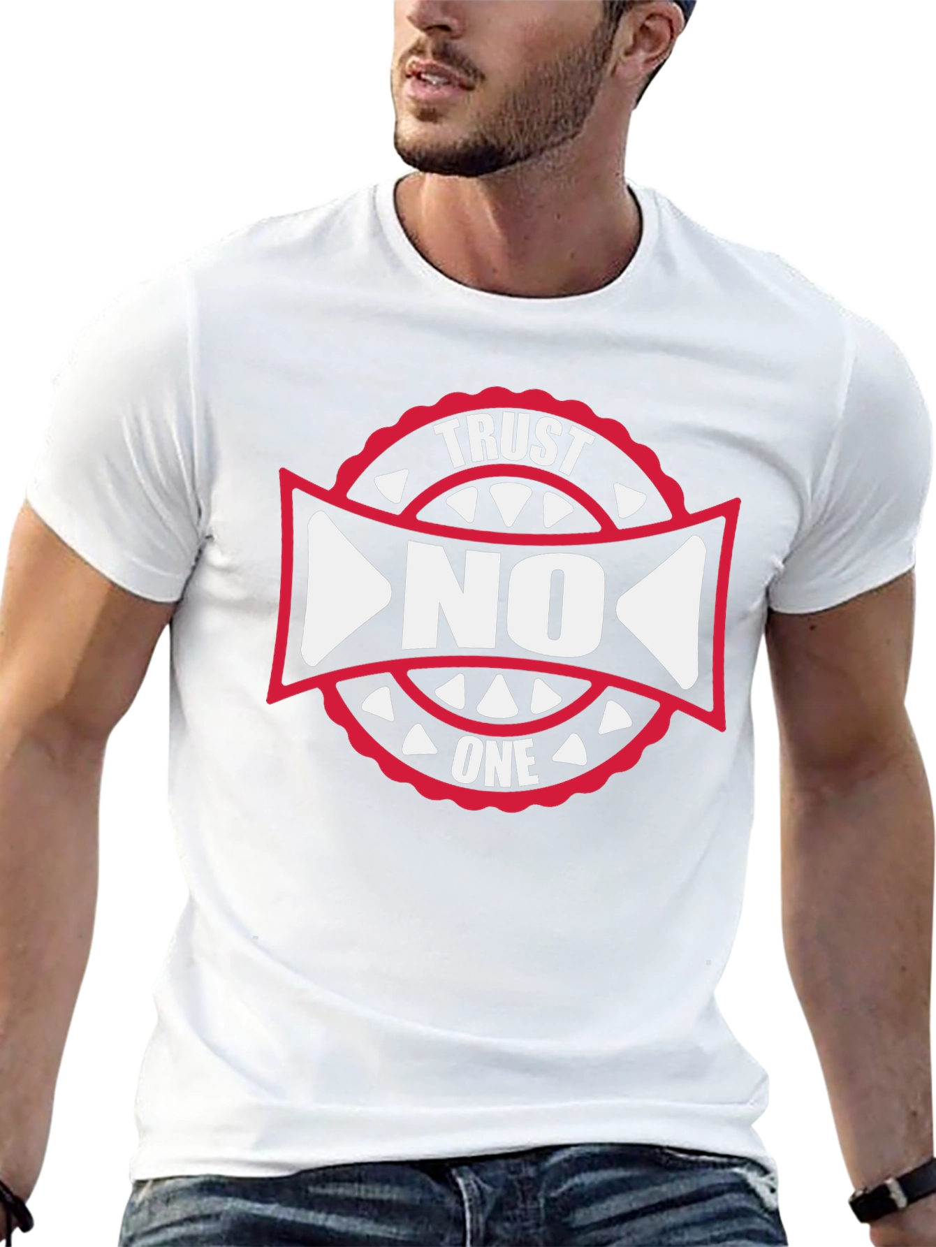 Trust No One Graphic Tee - Black Cotton T-Shirt
