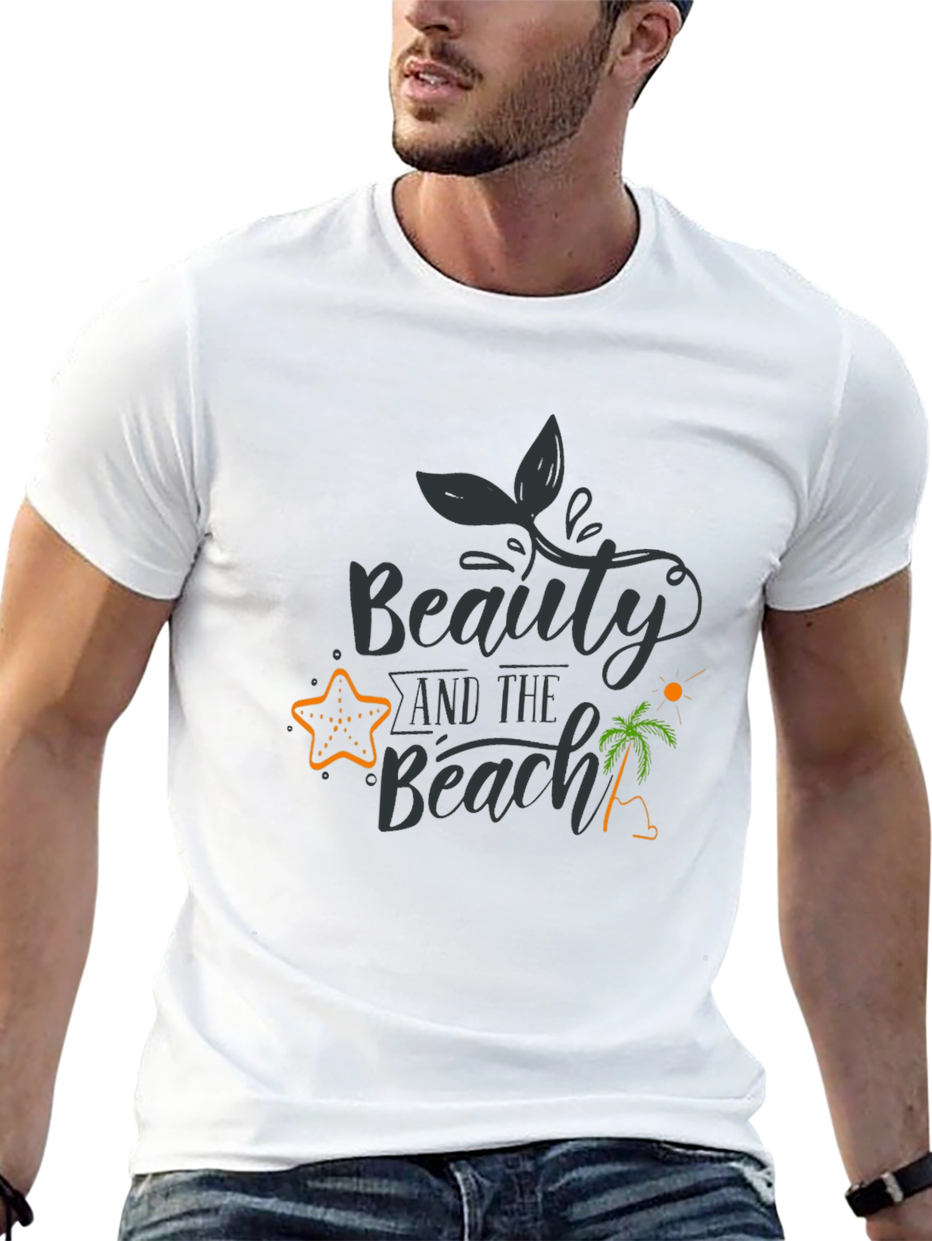 Beauty and the Beach Black Graphic Tee