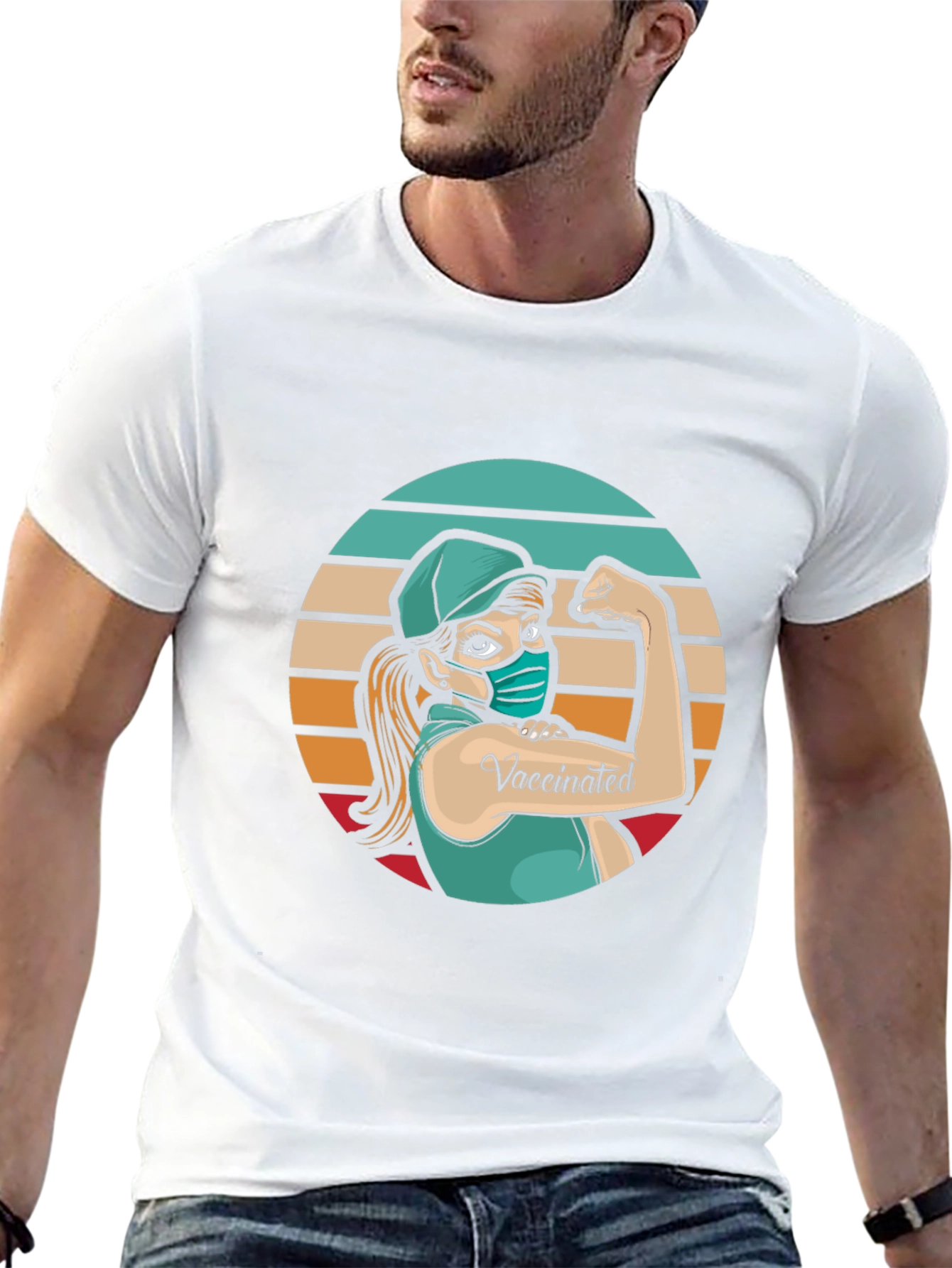 Vaccinated Woman Graphic T-Shirt - Black
