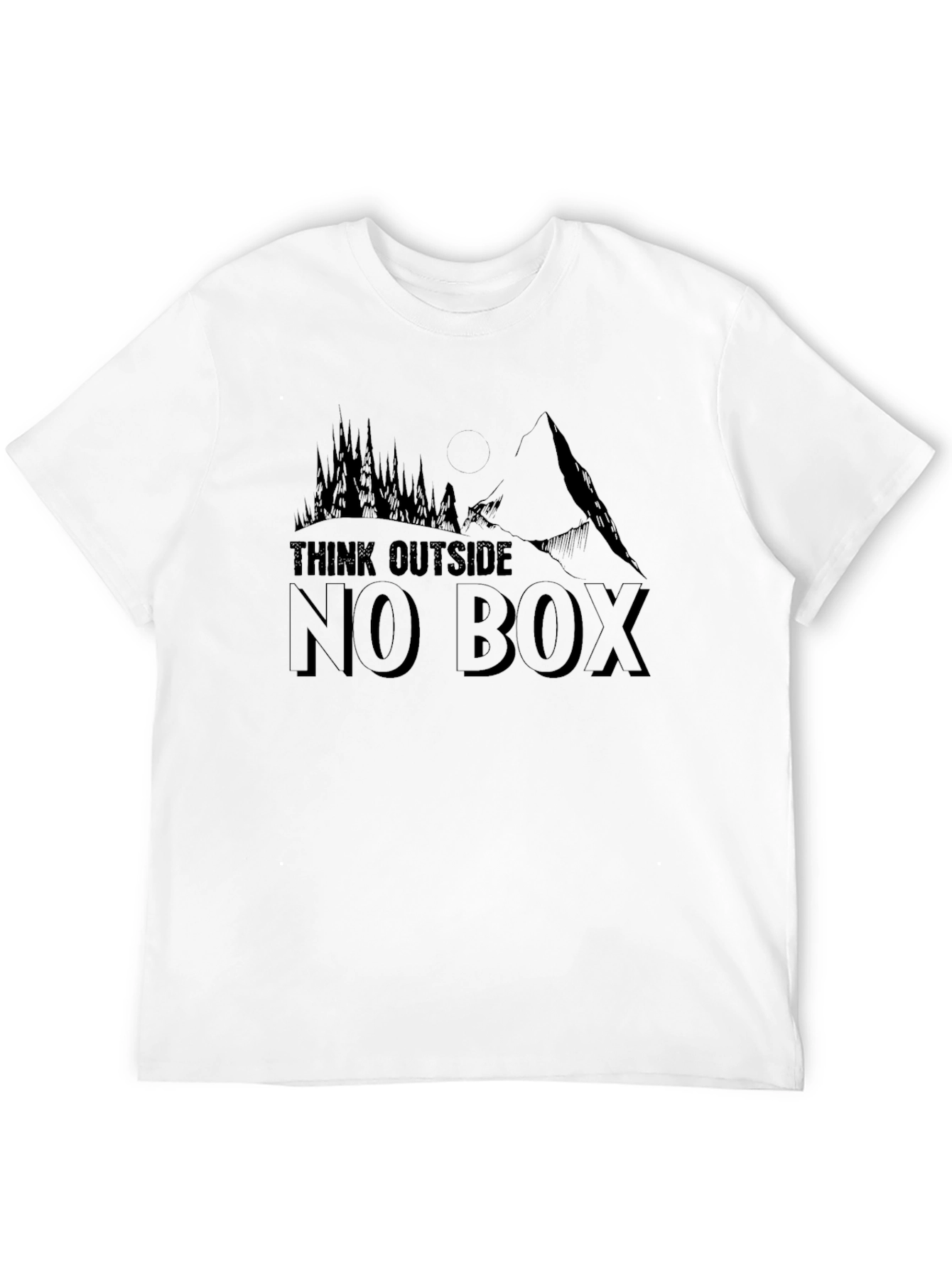 Think Outside No Box Graphic Tee - Black