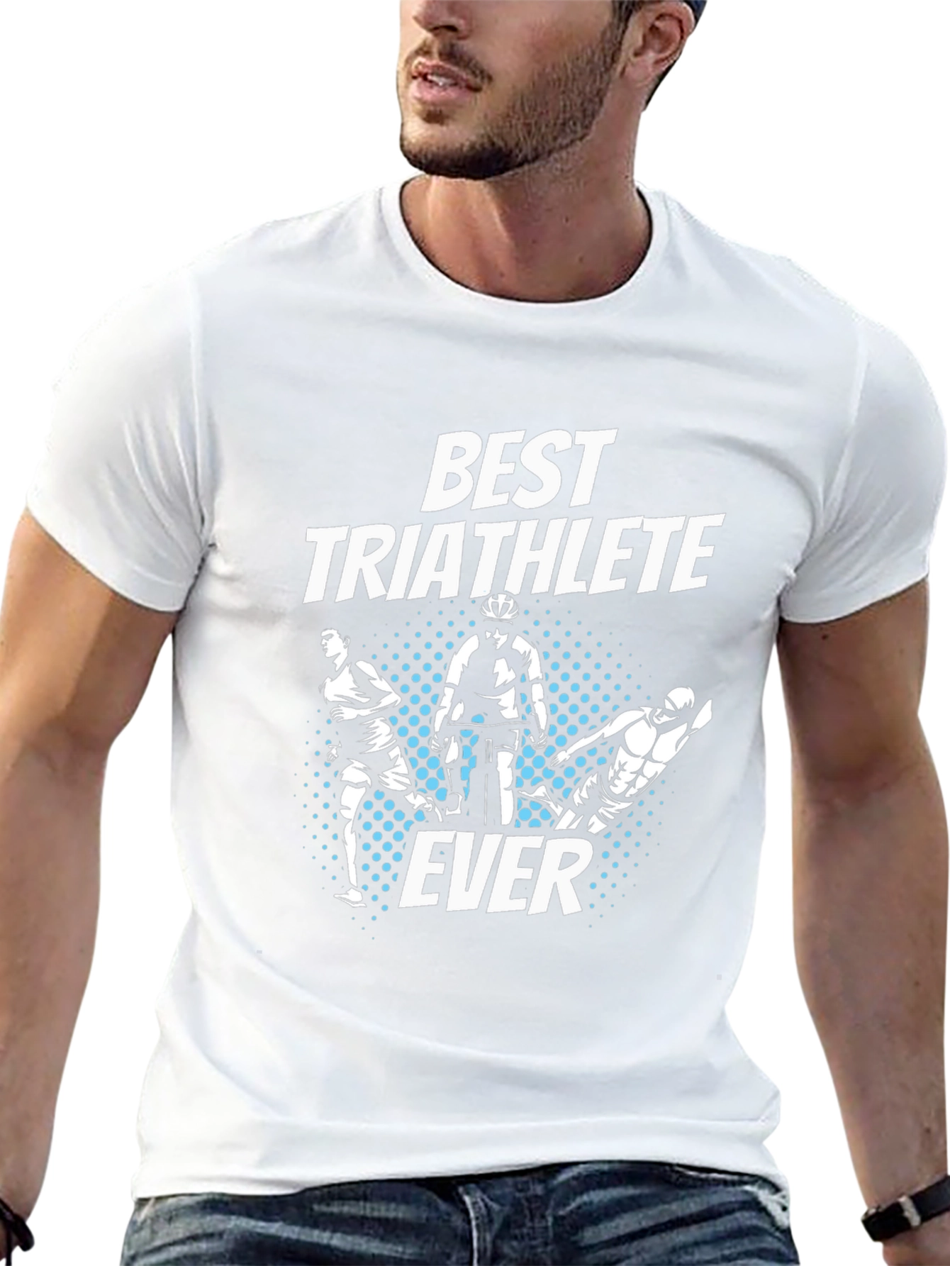 Best Triathlete Ever T-Shirt - Black Cotton Tee