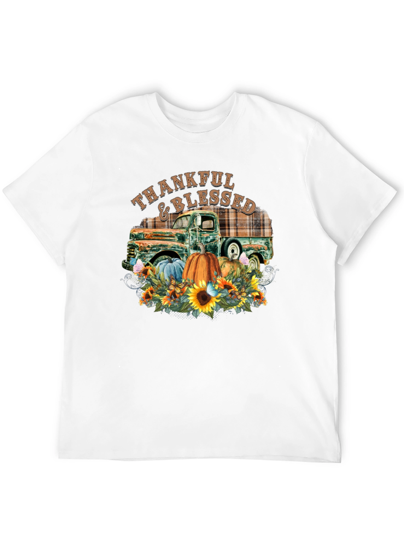 Thankful & Blessed Truck Graphic T-Shirt