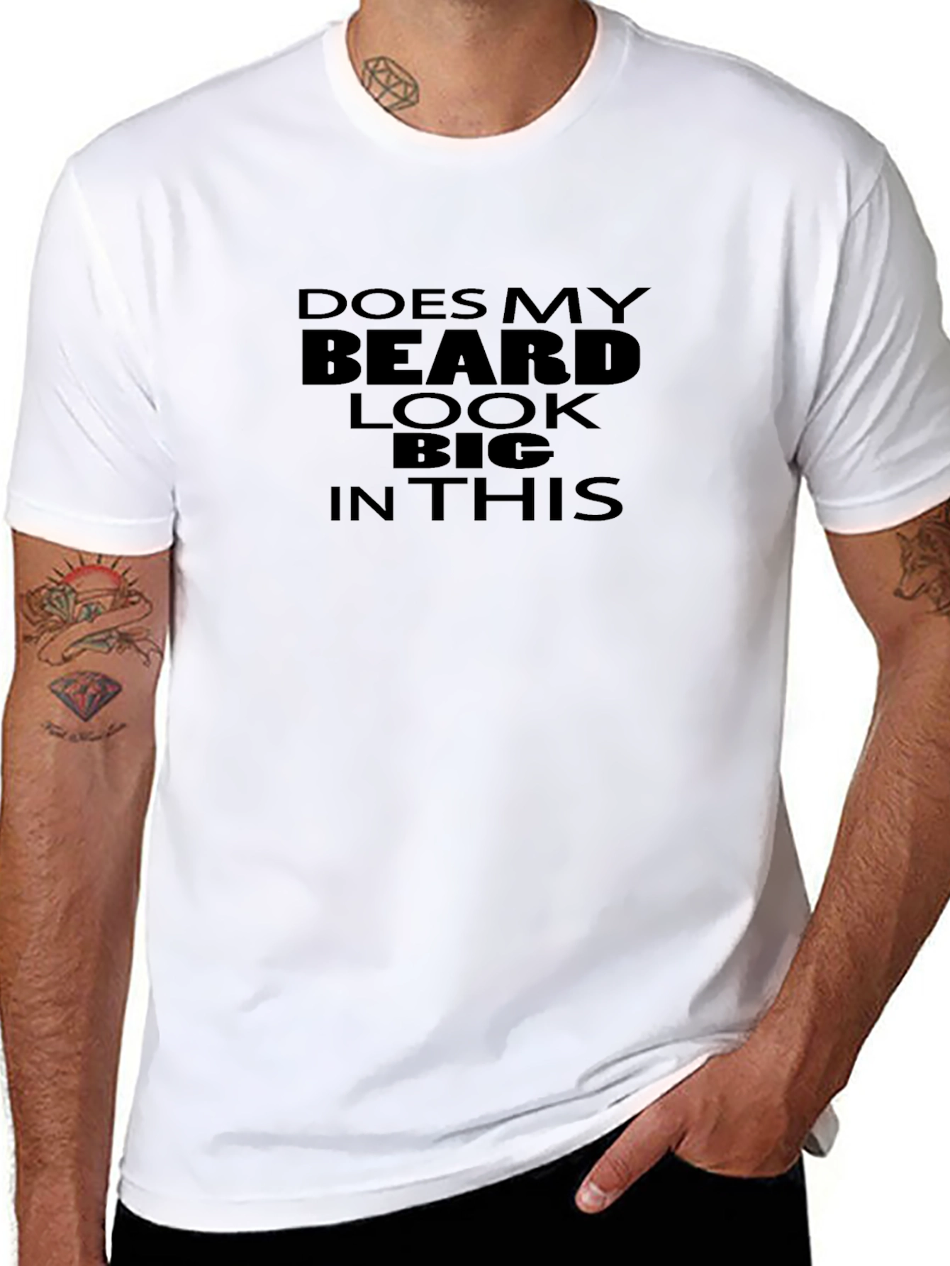 Beard Humor Graphic T-Shirt - Black