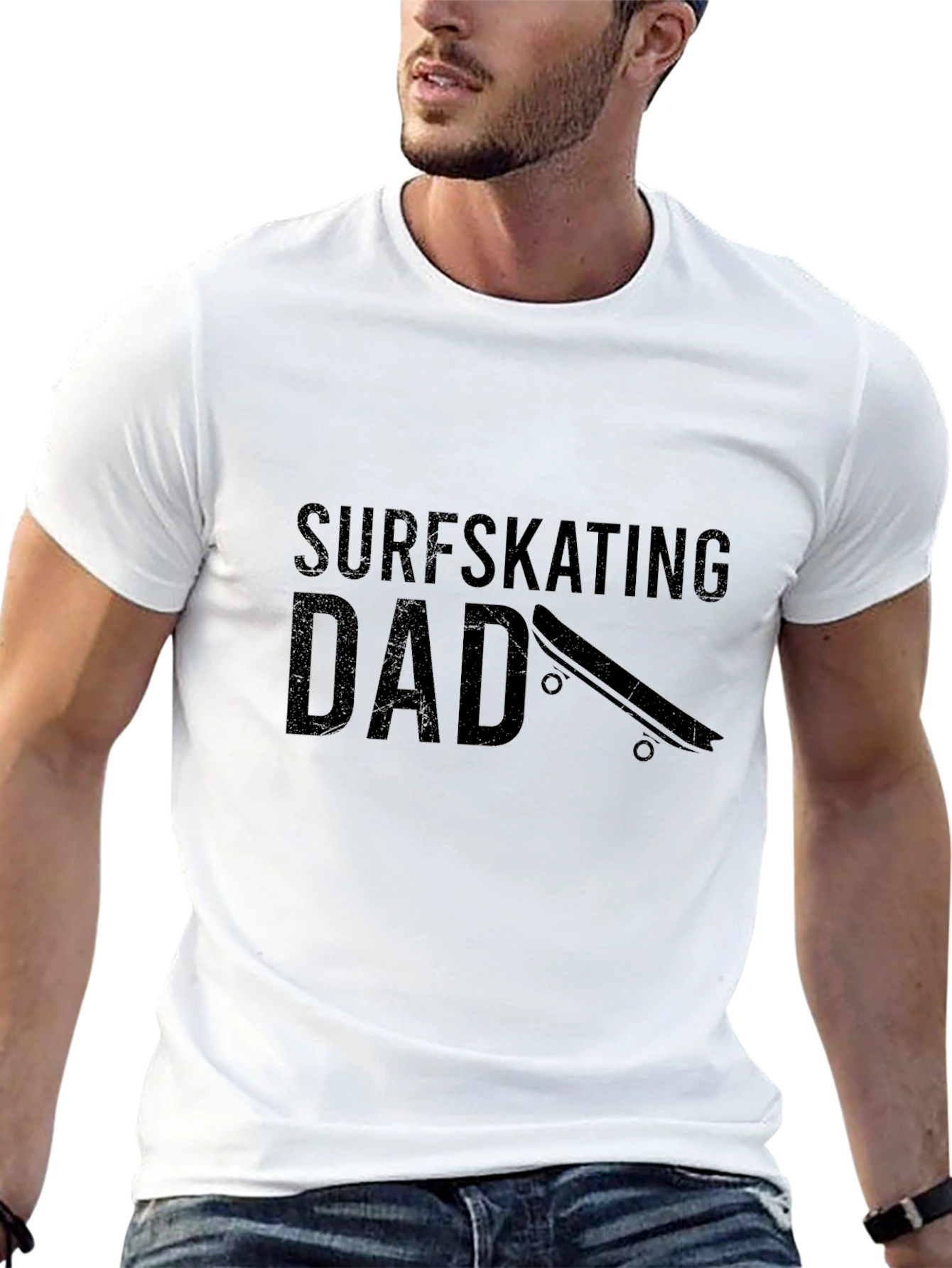 Surfskating Dad T-Shirt | Skateboarding Father Gift