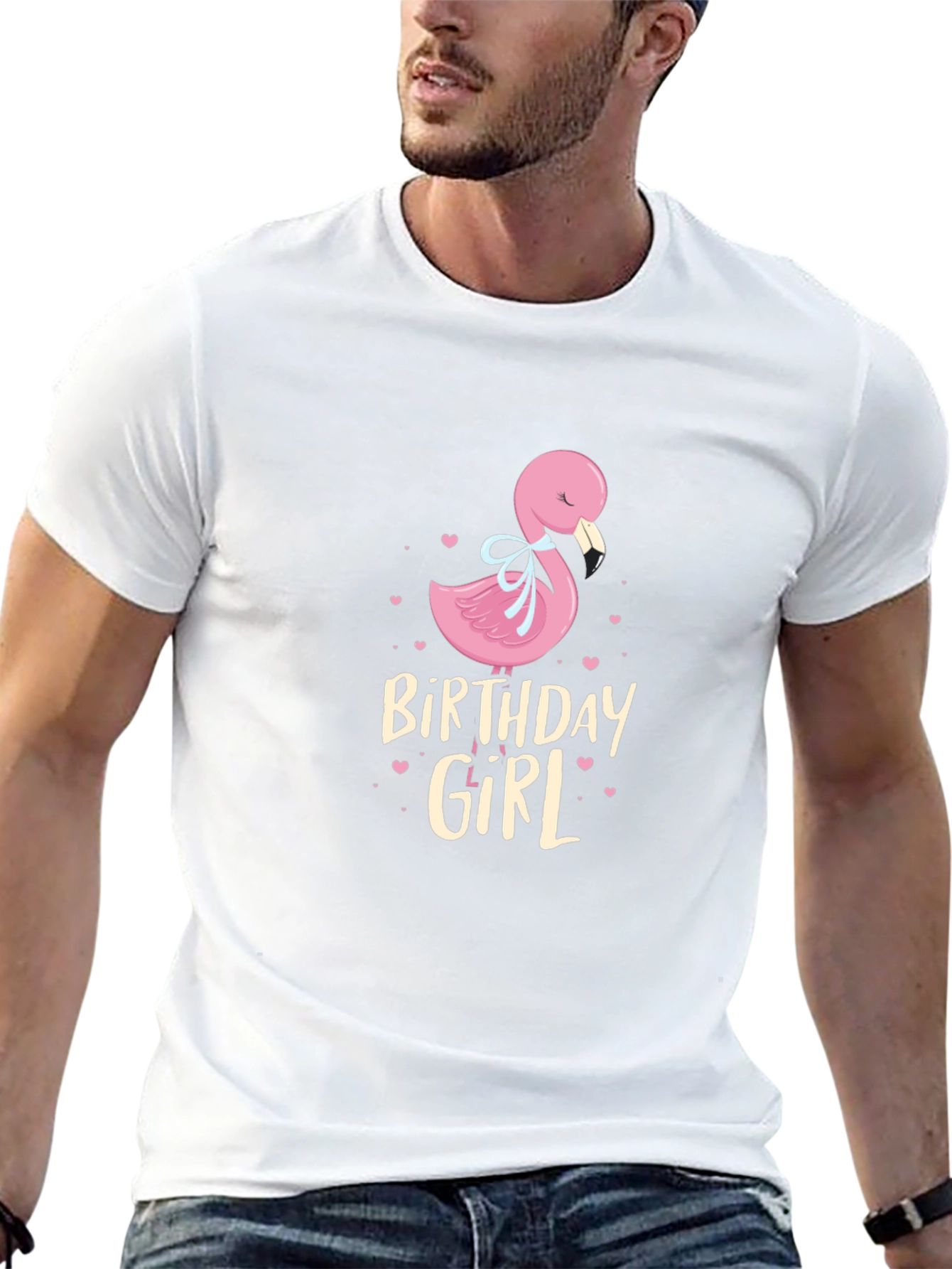 Birthday Girl Flamingo Graphic T-Shirt