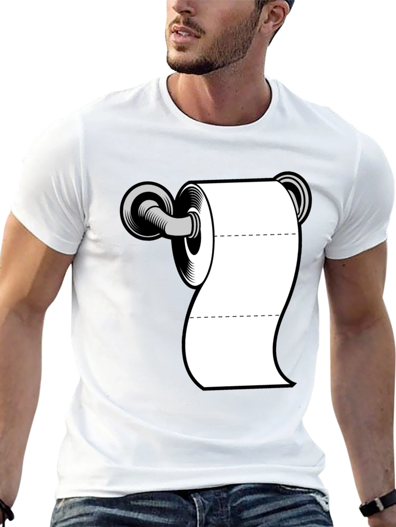 Toilet Paper Roll Graphic T-Shirt - Black