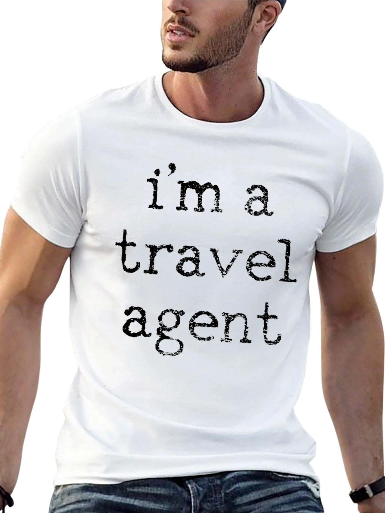 Travel Agent T-Shirt - Black Crew Neck