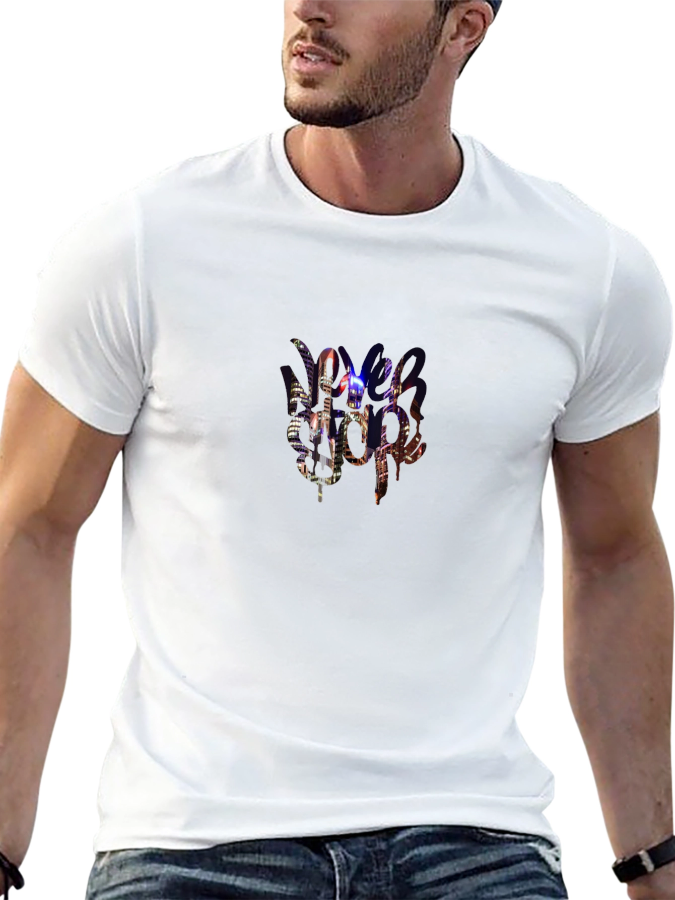 Urban Nightlife Graphic Tee - Black