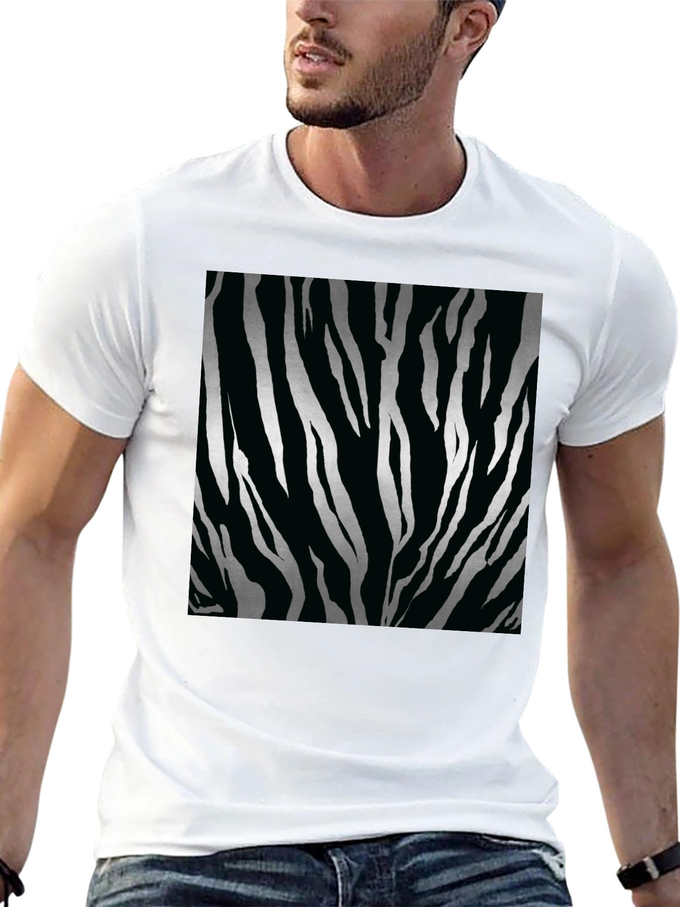 Zebra Stripe Tee - Black Fashion Top