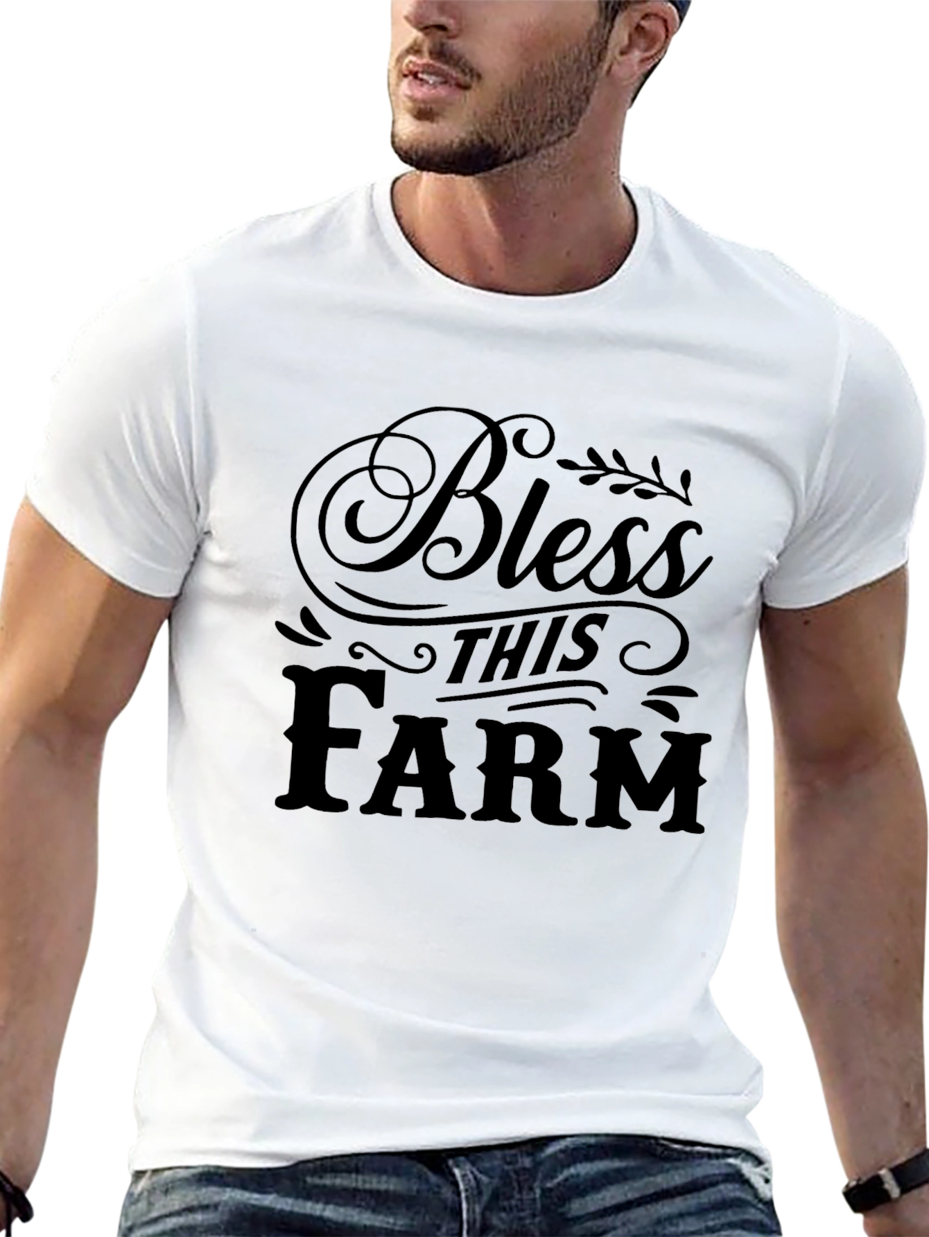Bless This Farm Graphic T-Shirt - Black