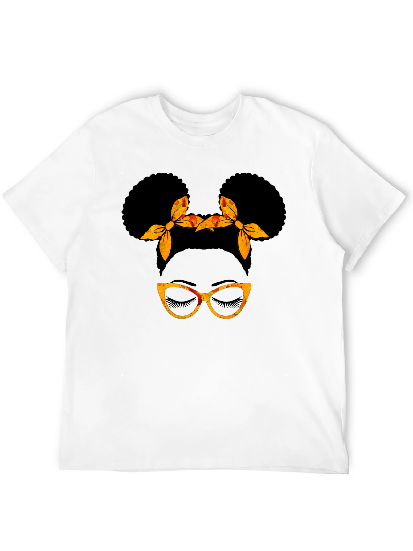 Black Afro Puff Glasses T-Shirt