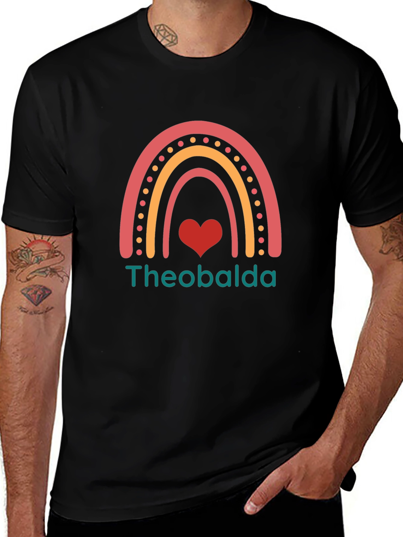 Theobalda Rainbow Heart Graphic Tee
