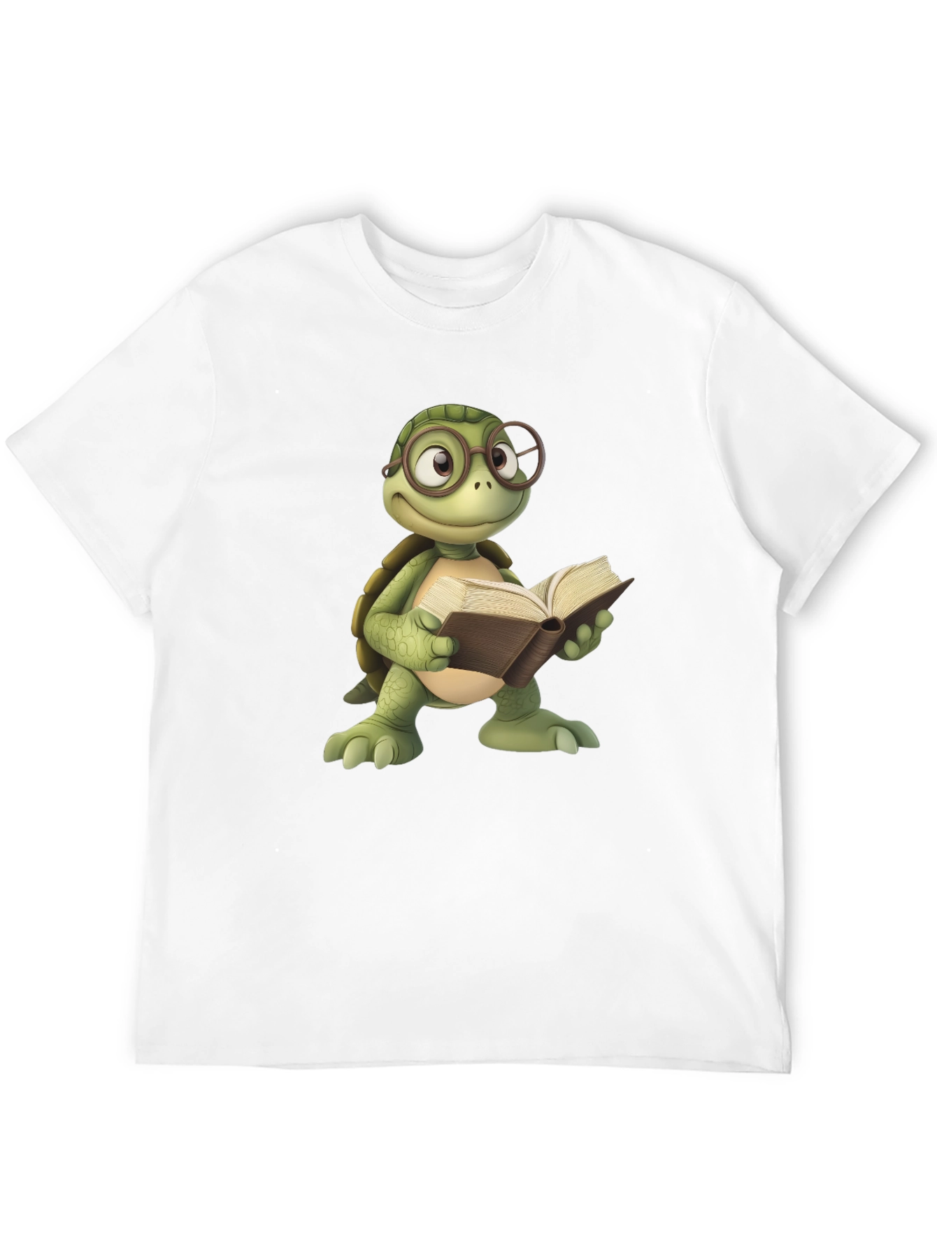 Bookish Turtle Graphic Tee - Black Cotton T-Shirt