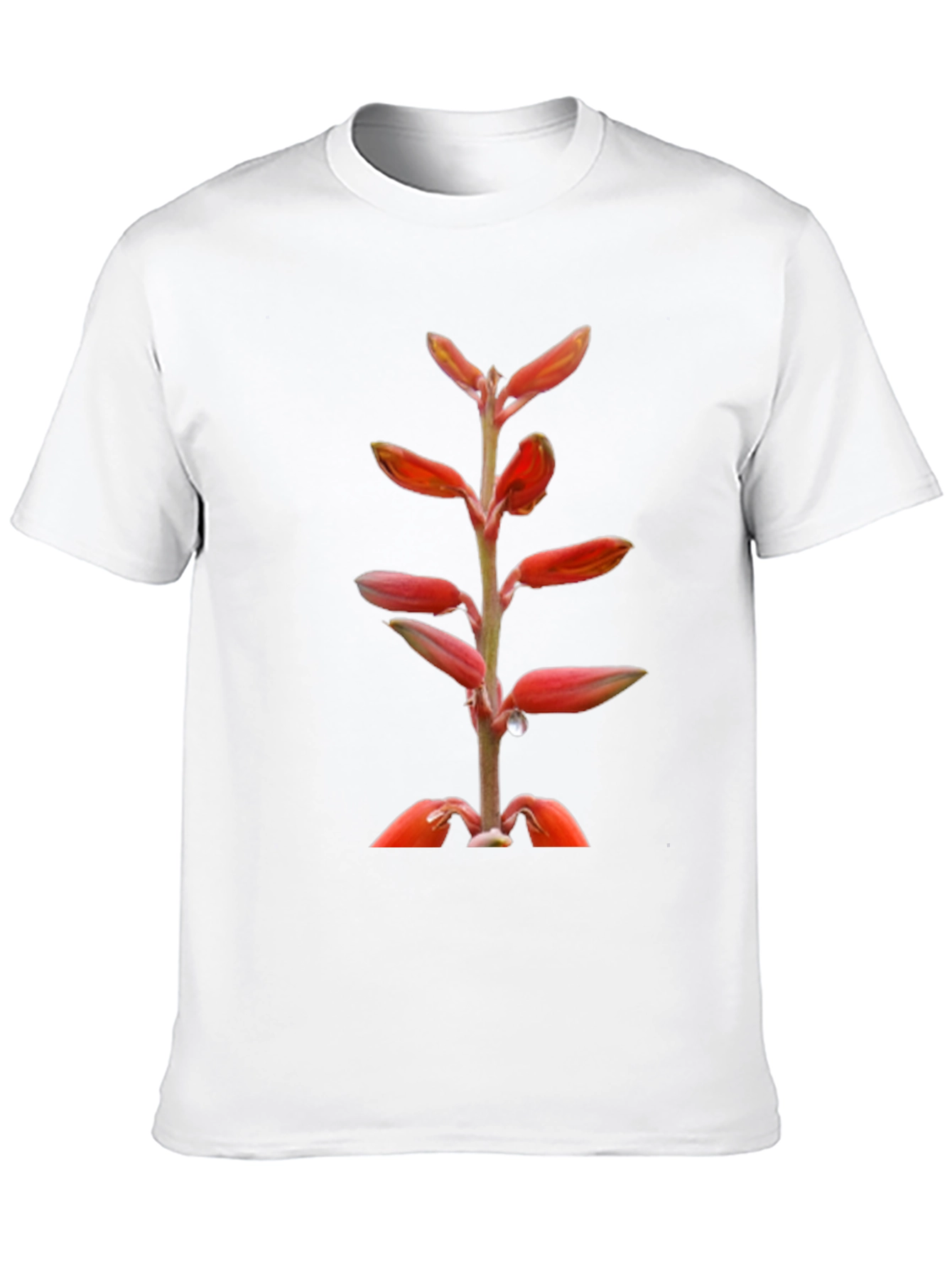 Black T-Shirt with Exotic Flower Print
