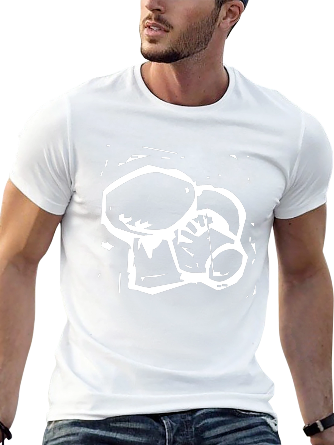Abstract Graphic Print Black Tee