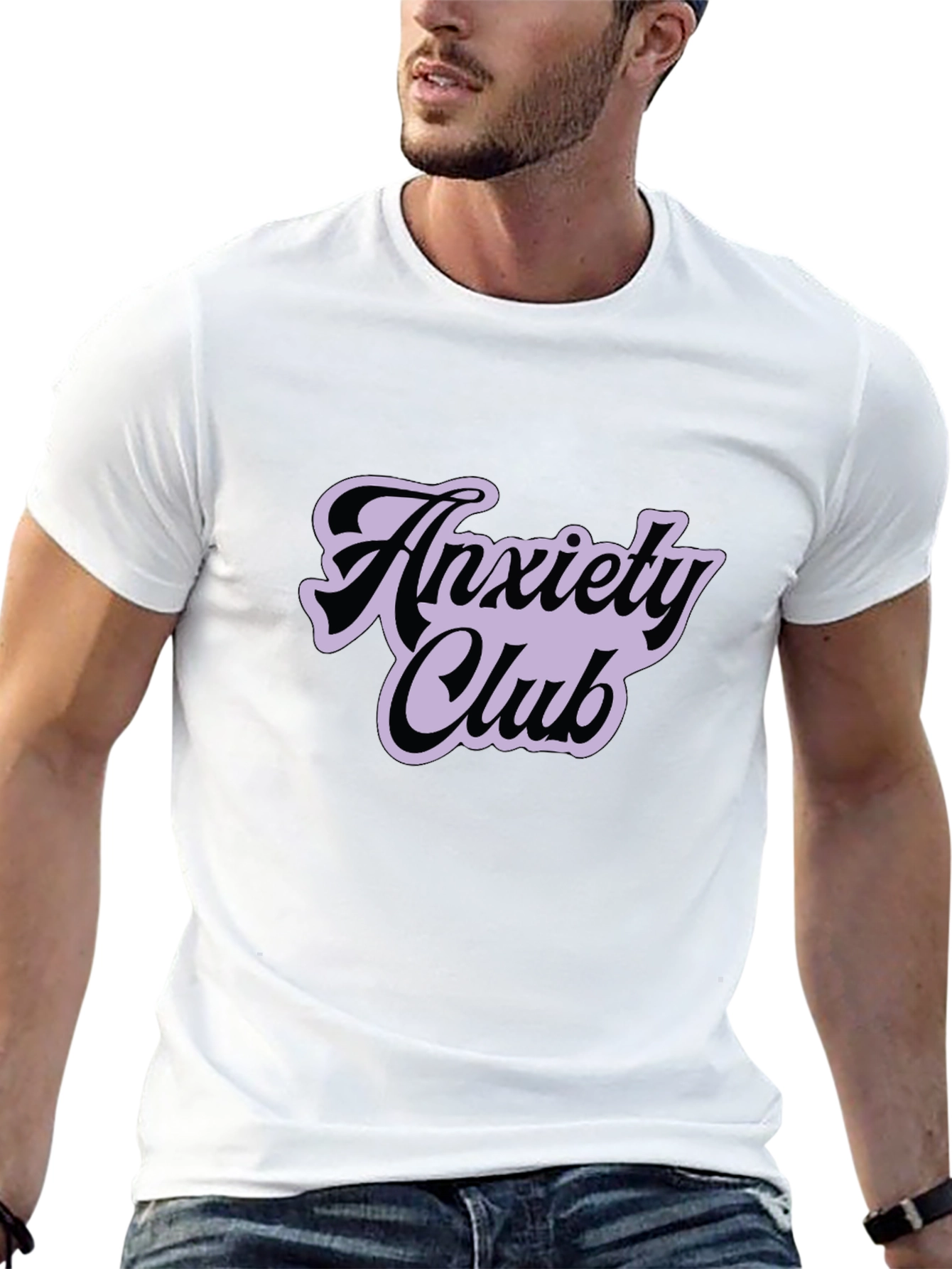 Anxiety Club Graphic Tee - Black Casual T-Shirt