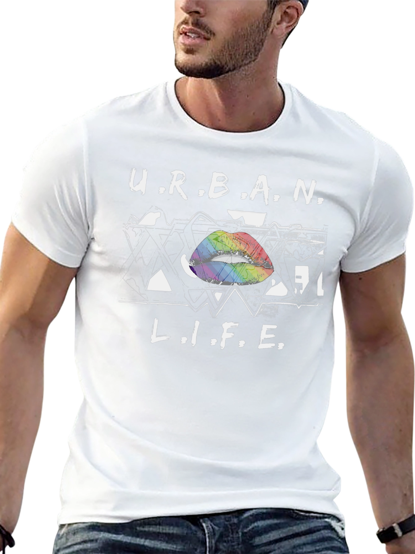 Urban Life Rainbow Lips T-Shirt