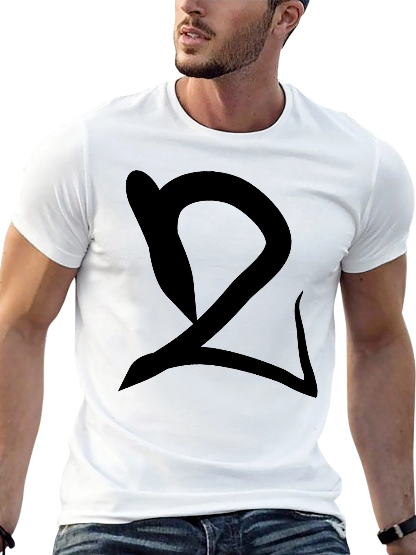 Abstract Graphic Black T-Shirt Casual Wear