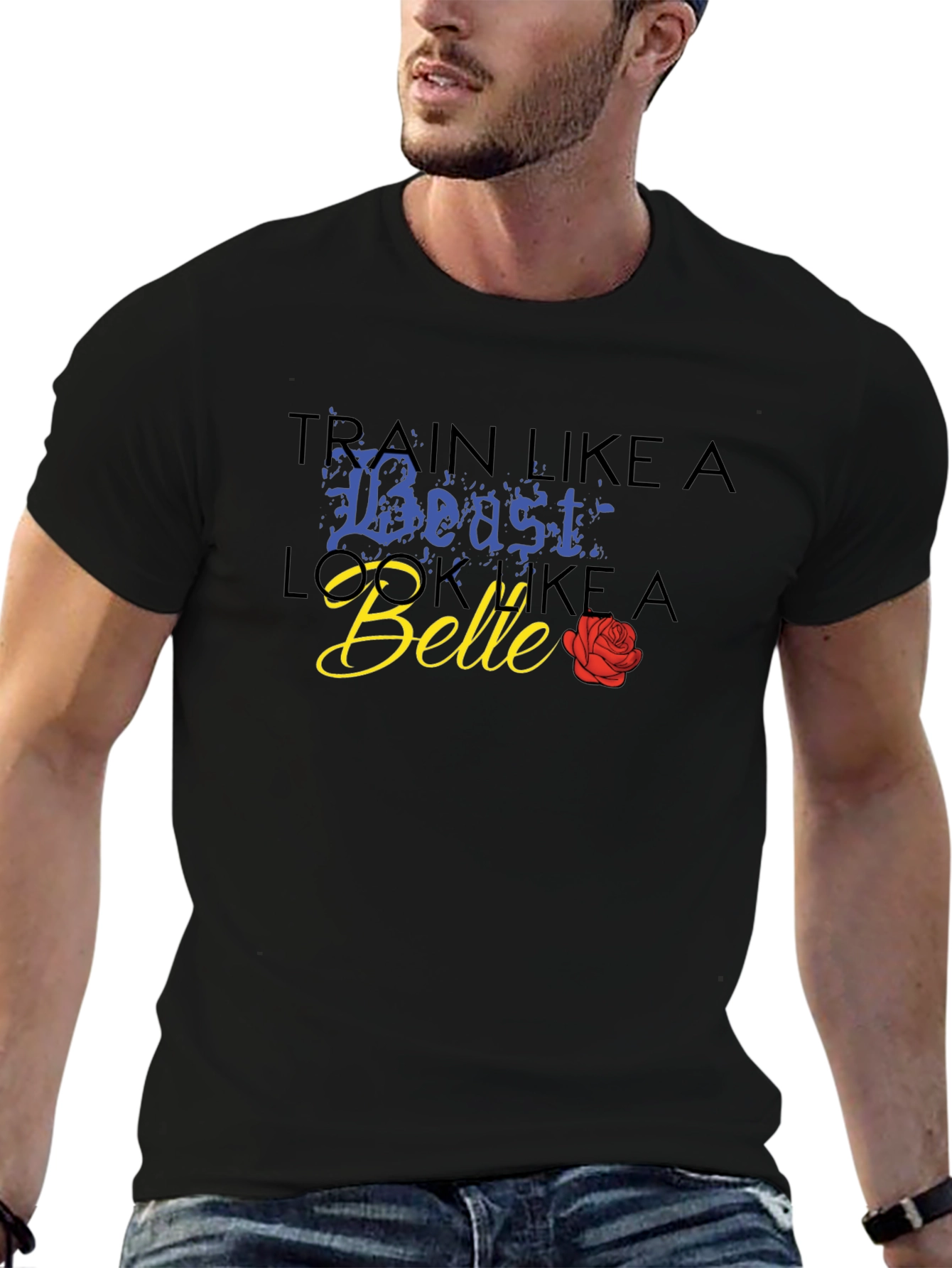 Train Like a Beast Belle Rose Black T-Shirt