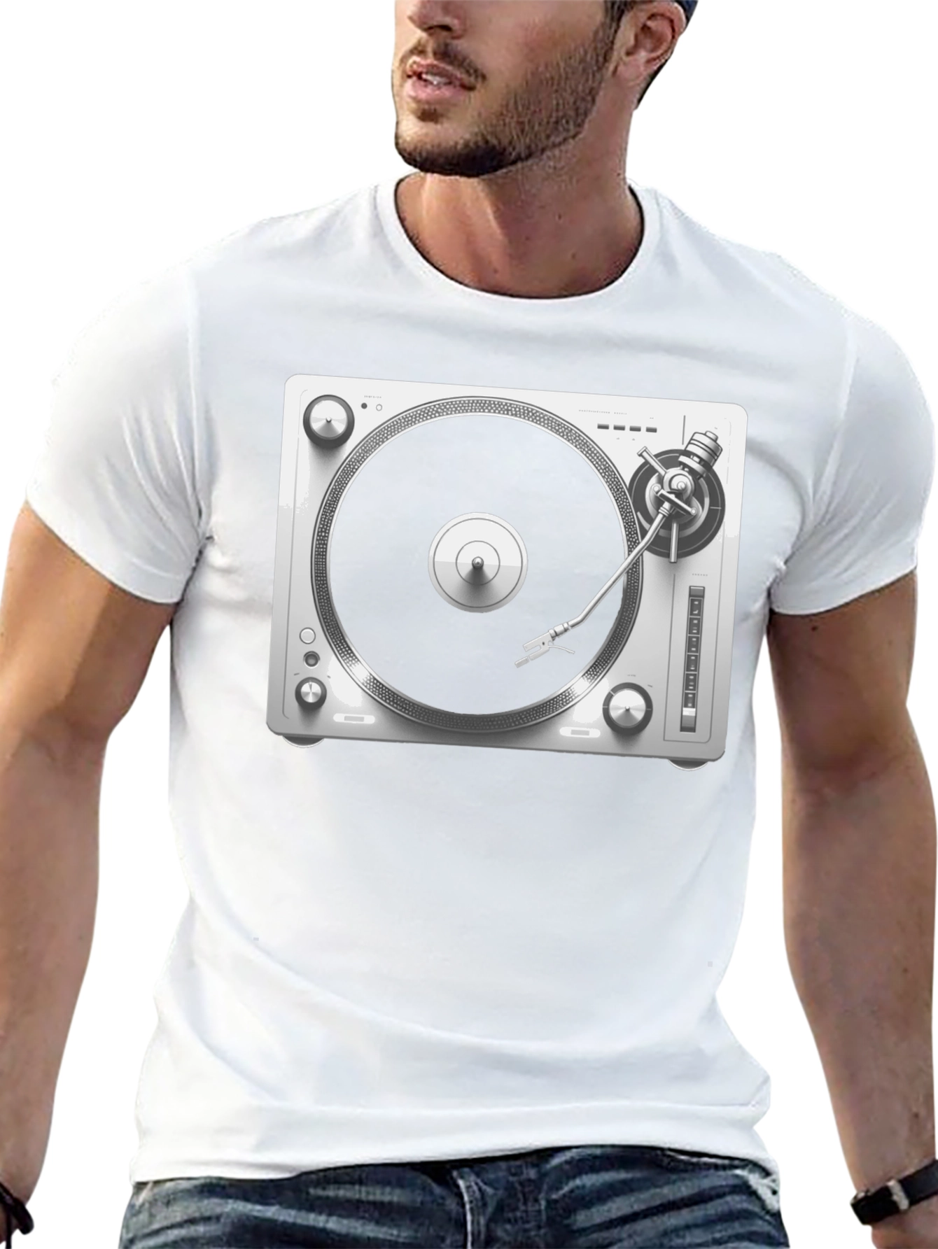 Turntable Graphic Tee - DJ Music Lover Shirt