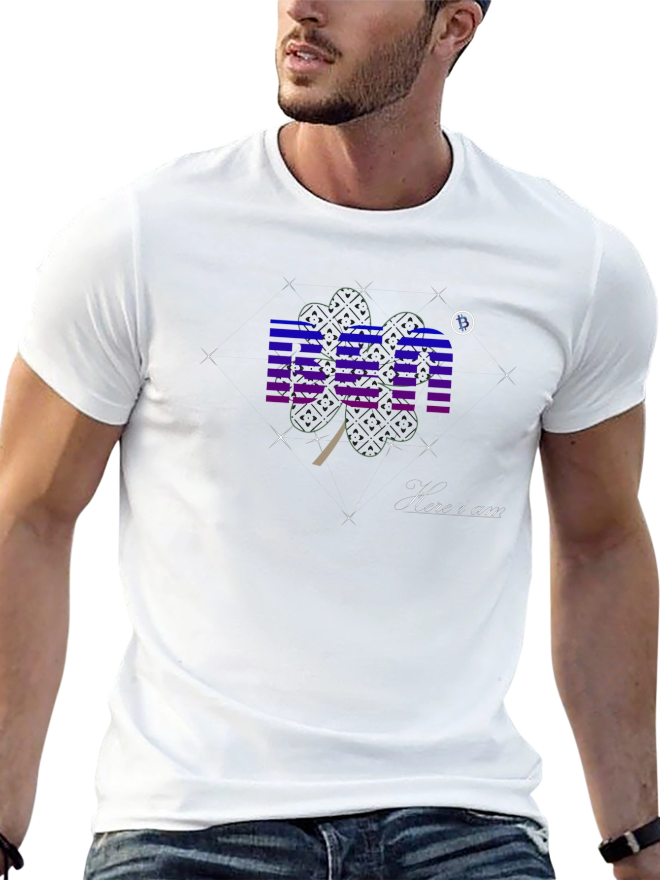 Black Graphic T-Shirt with BEA & Shamrock Design