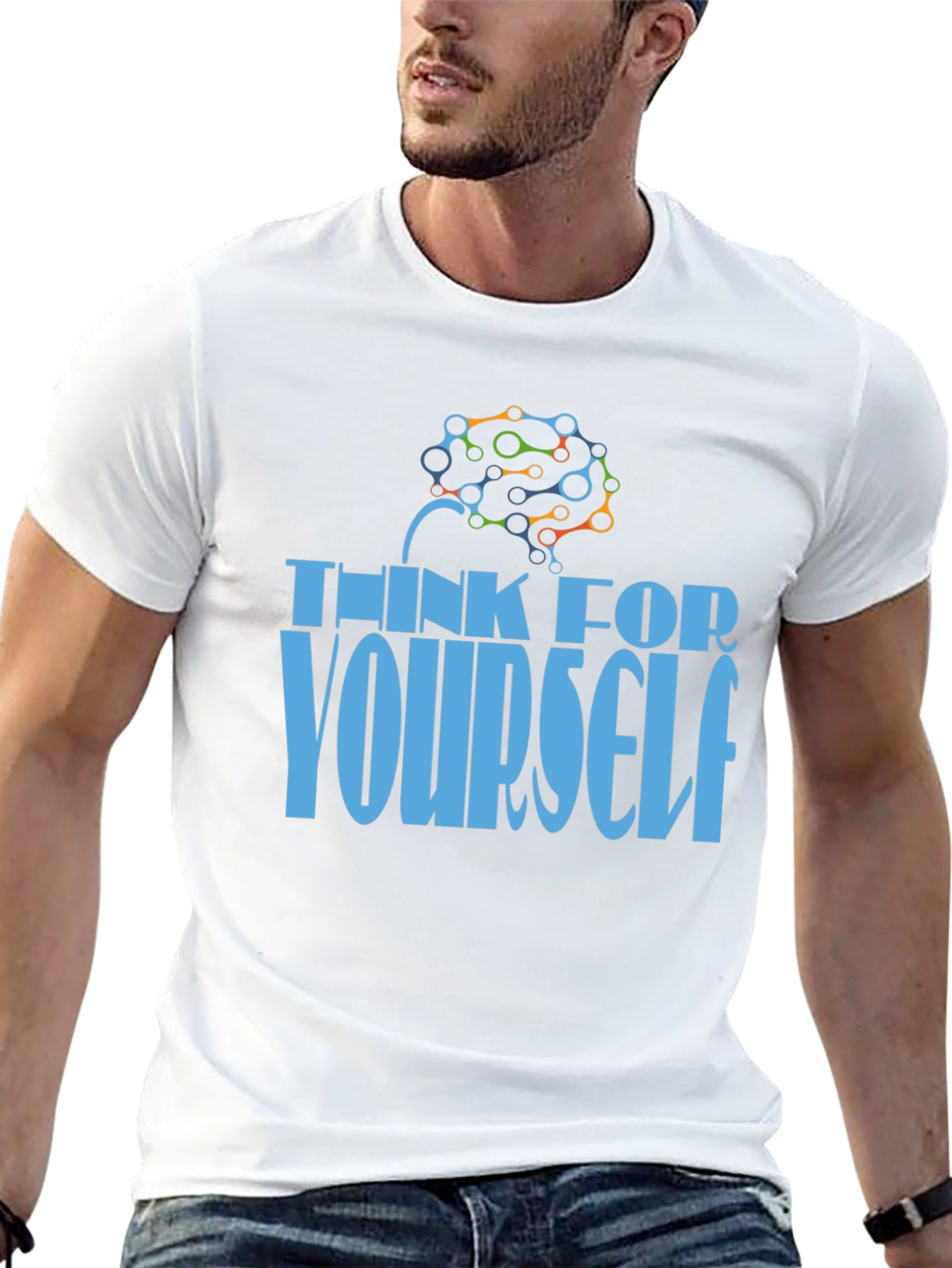 Think for Yourself T-Shirt - Brain Design