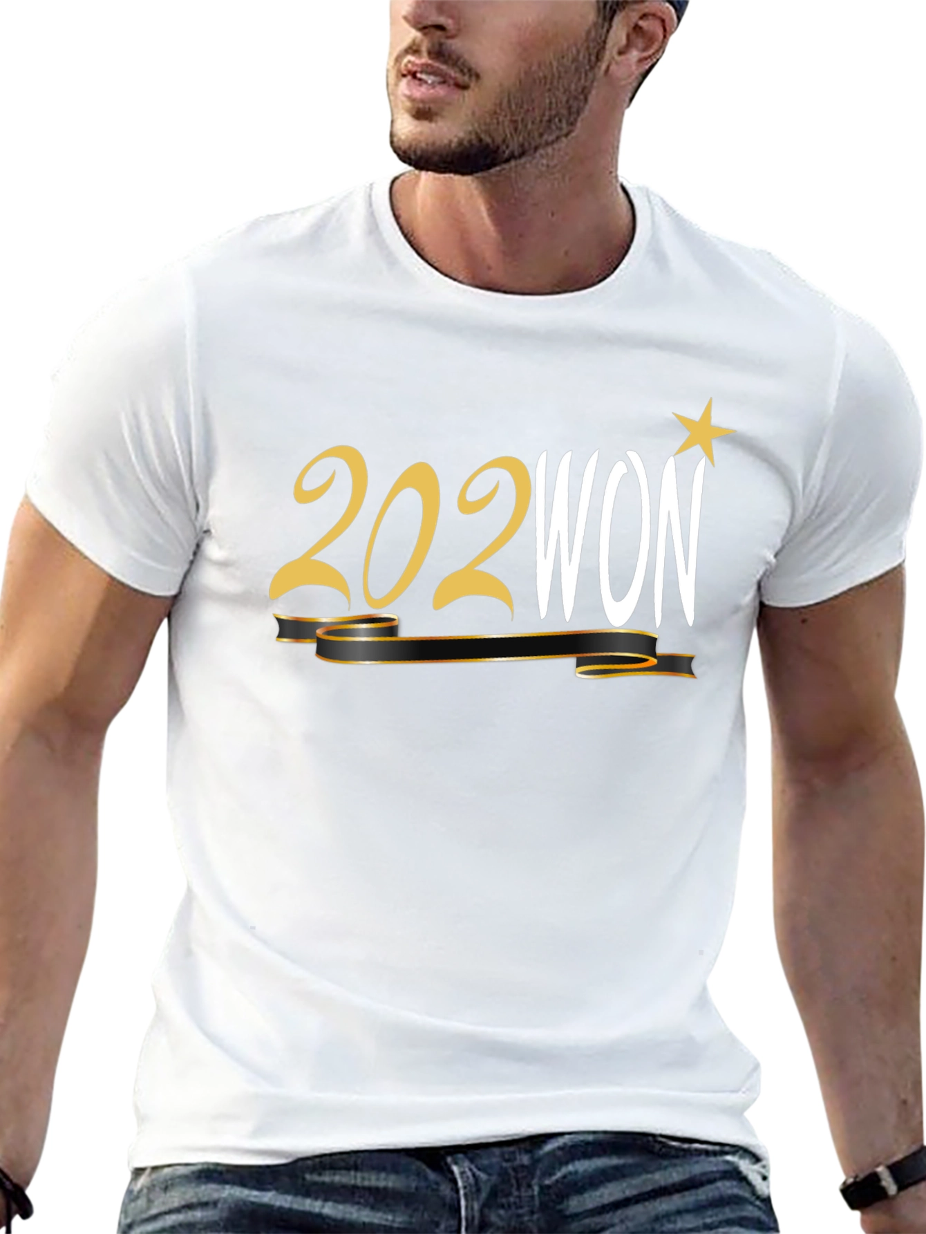 202WON Graphic Print Black T-Shirt