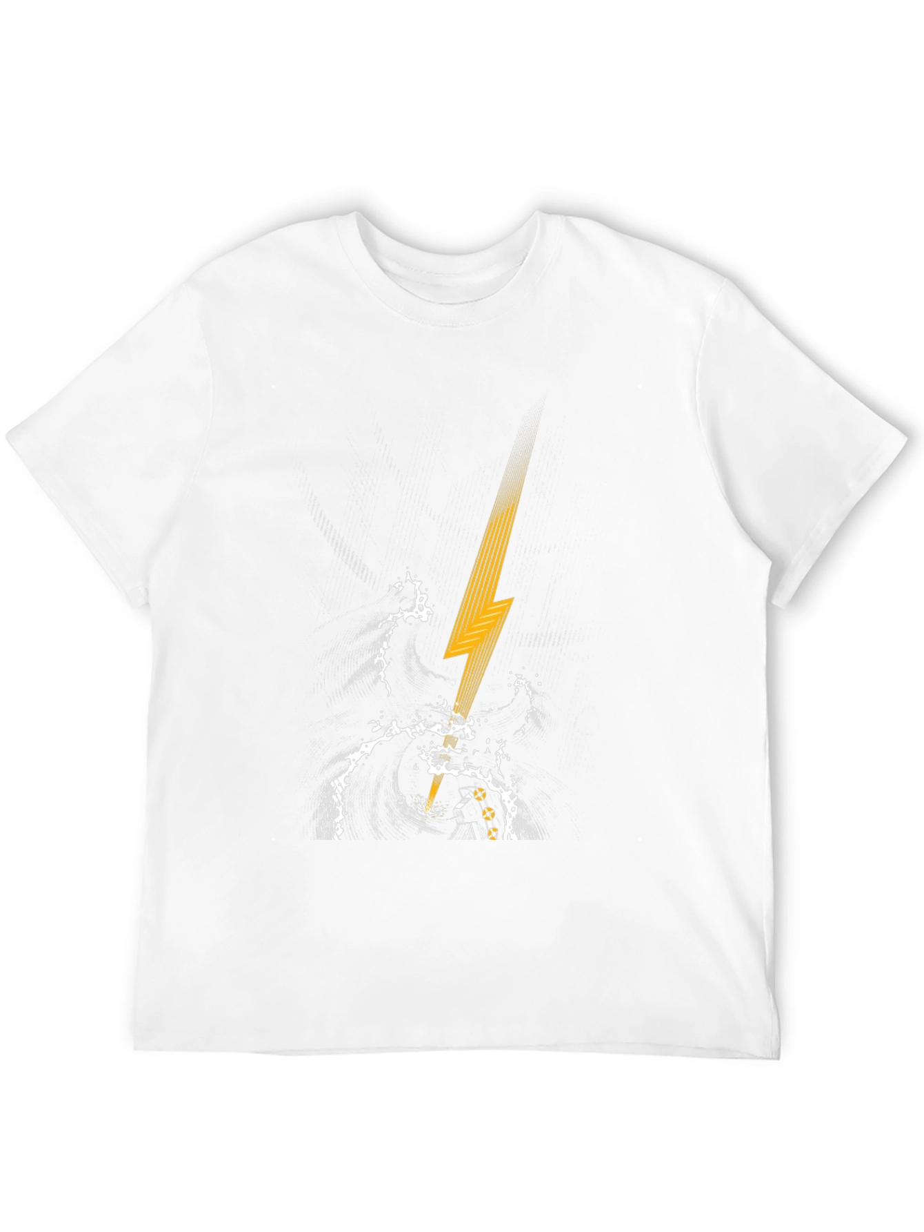 Black T-Shirt with Lightning Strike Graphic