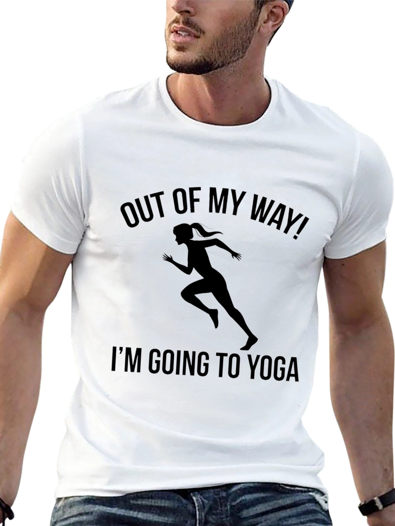 Yoga Bound Black T-Shirt: Out of My Way!