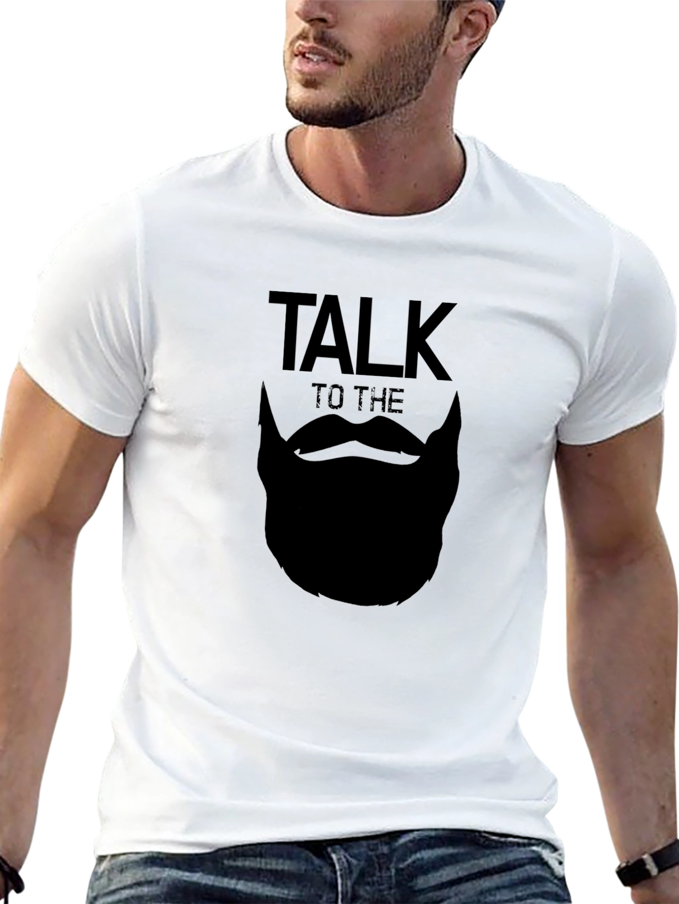 Talk to the Beard T-Shirt - Black Graphic Tee
