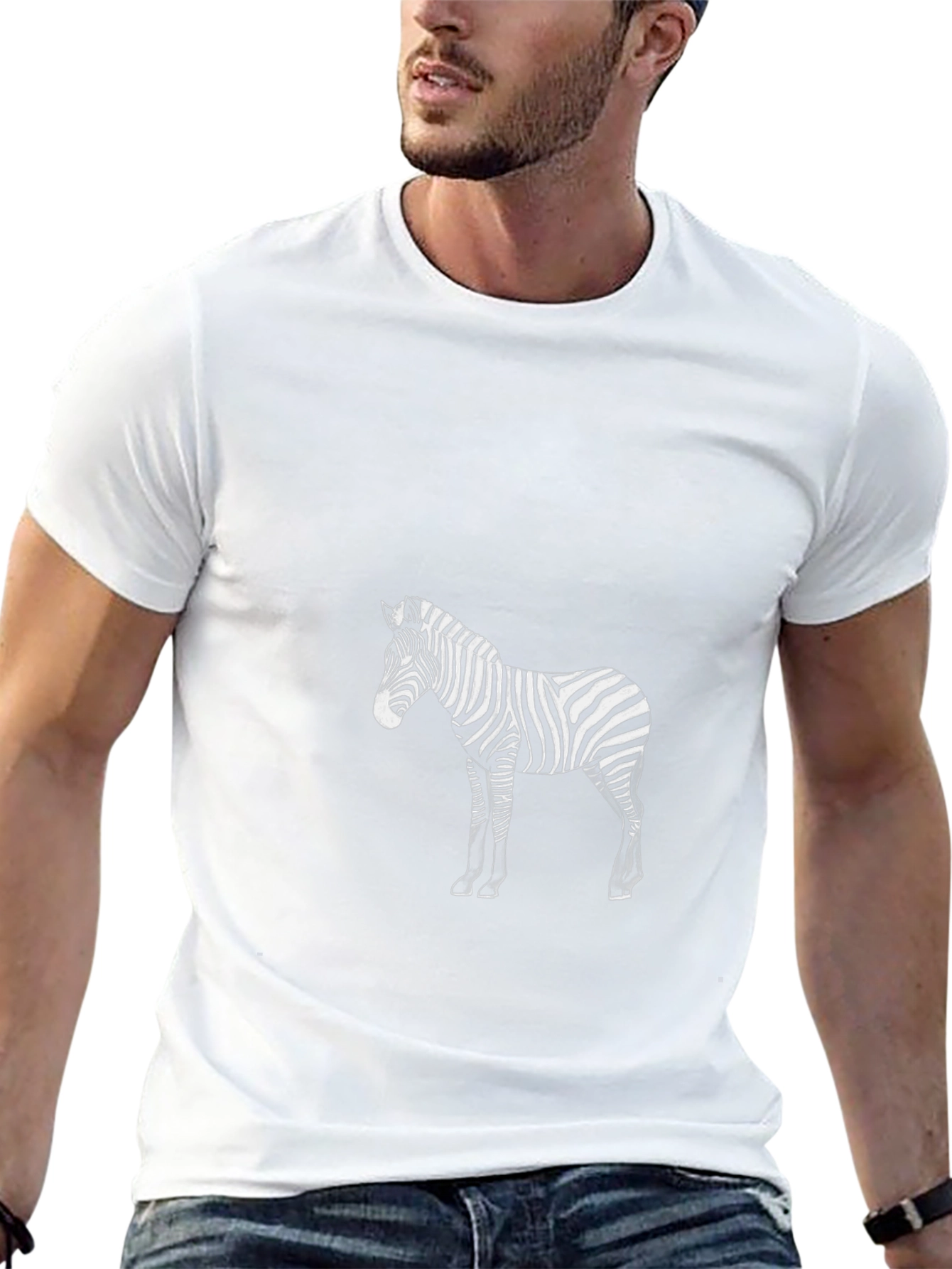Zebra Print Black T-Shirt - Stylish Animal Graphic Tee