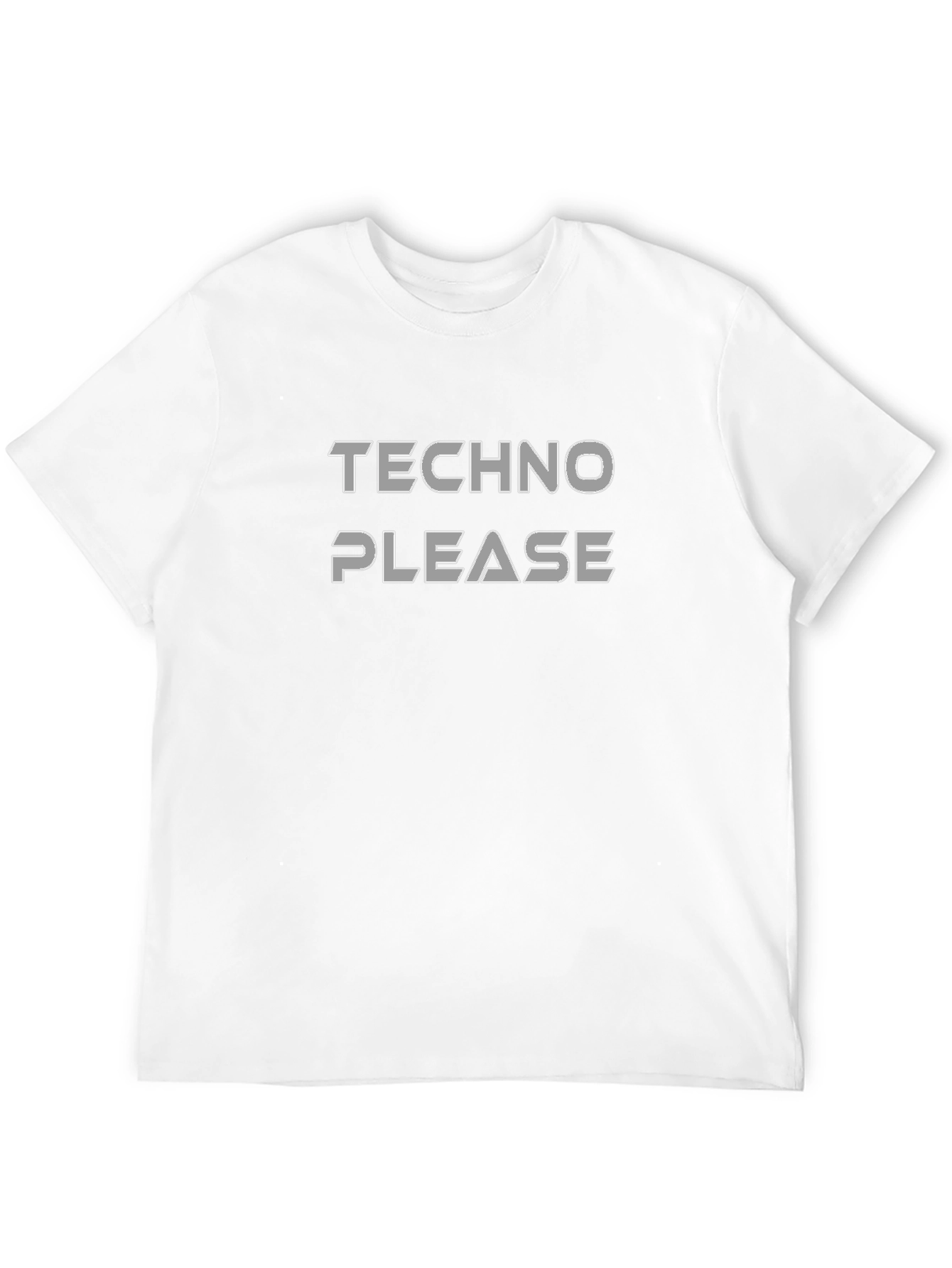 Techno Please Graphic Tee - Black Crewneck T-Shirt