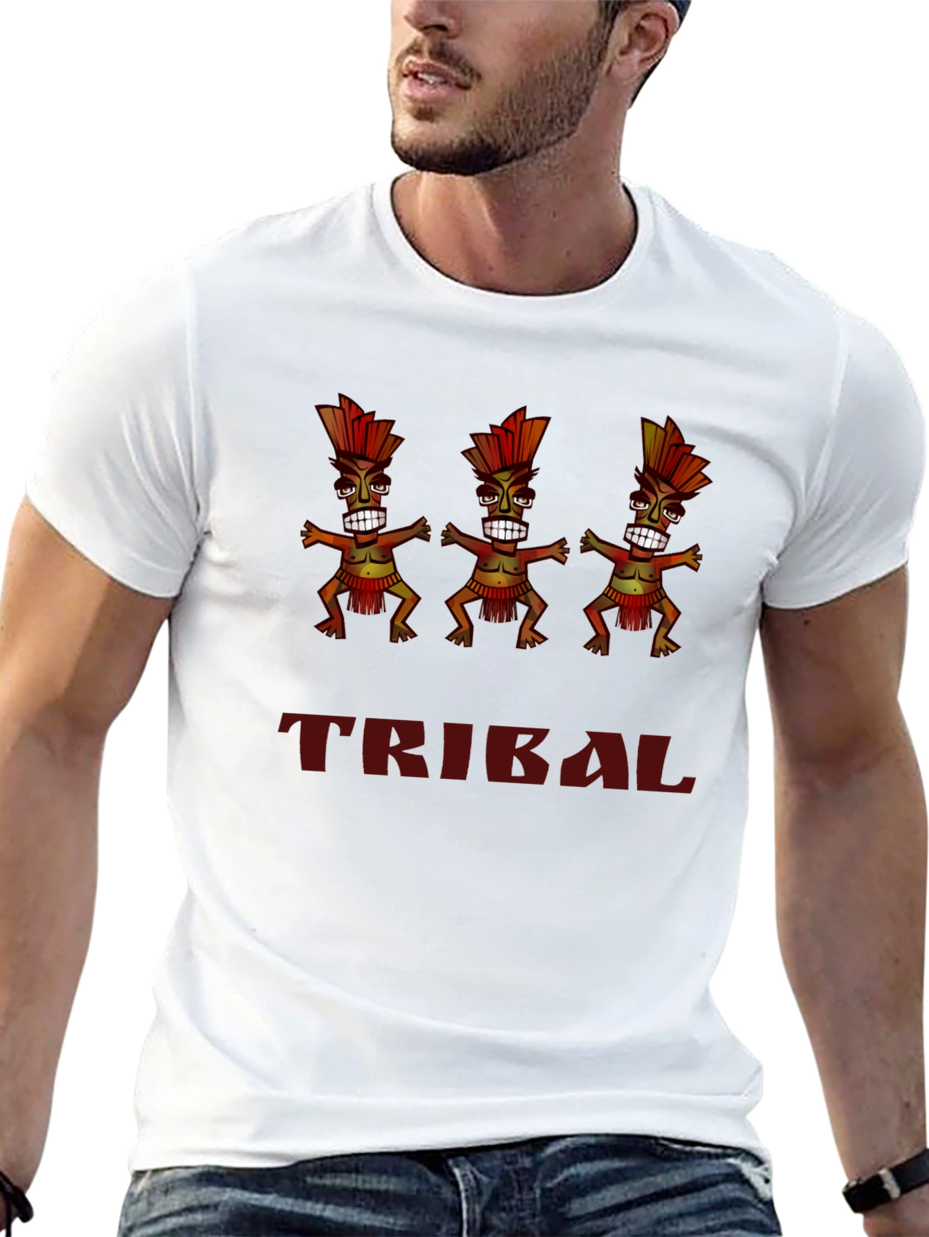 Tribal Totem Graphic T-Shirt - Black