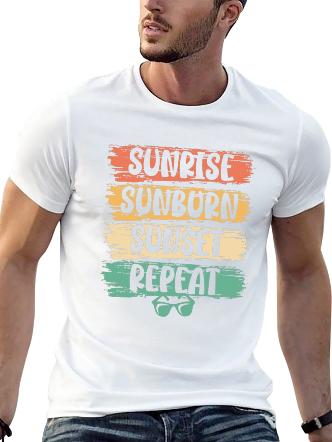 Sunrise Sunburn Sunset Repeat Graphic Tee