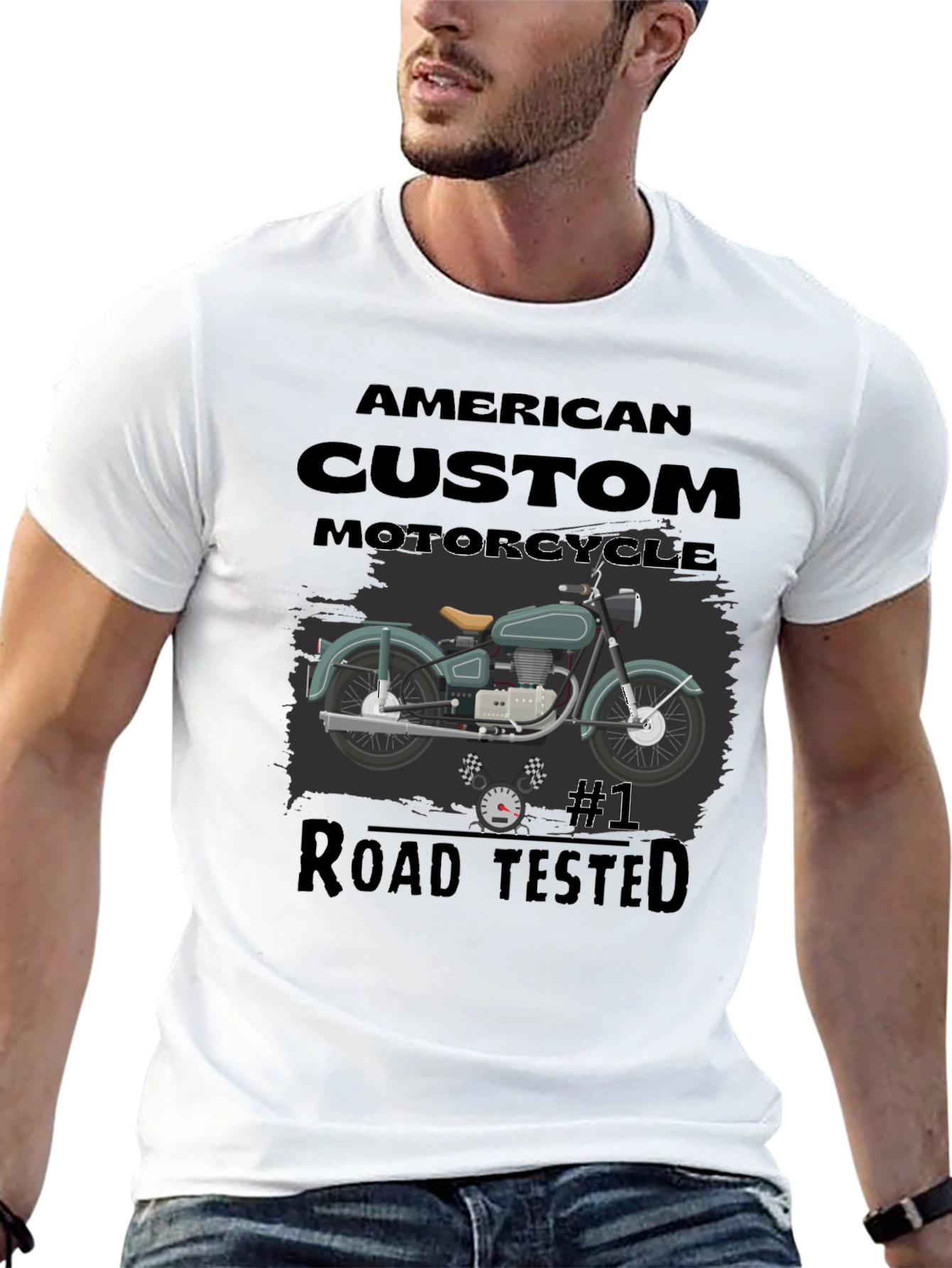American Custom Motorcycle Graphic T-Shirt