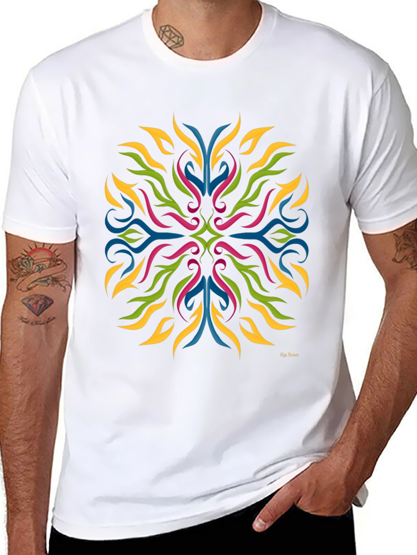Abstract Graphic Black T-Shirt - Artistic Design