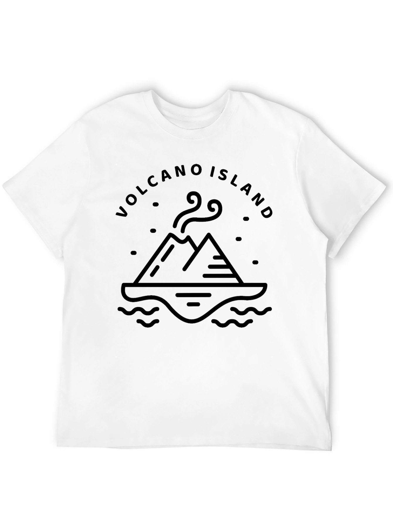 Volcano Island Black Graphic Tee